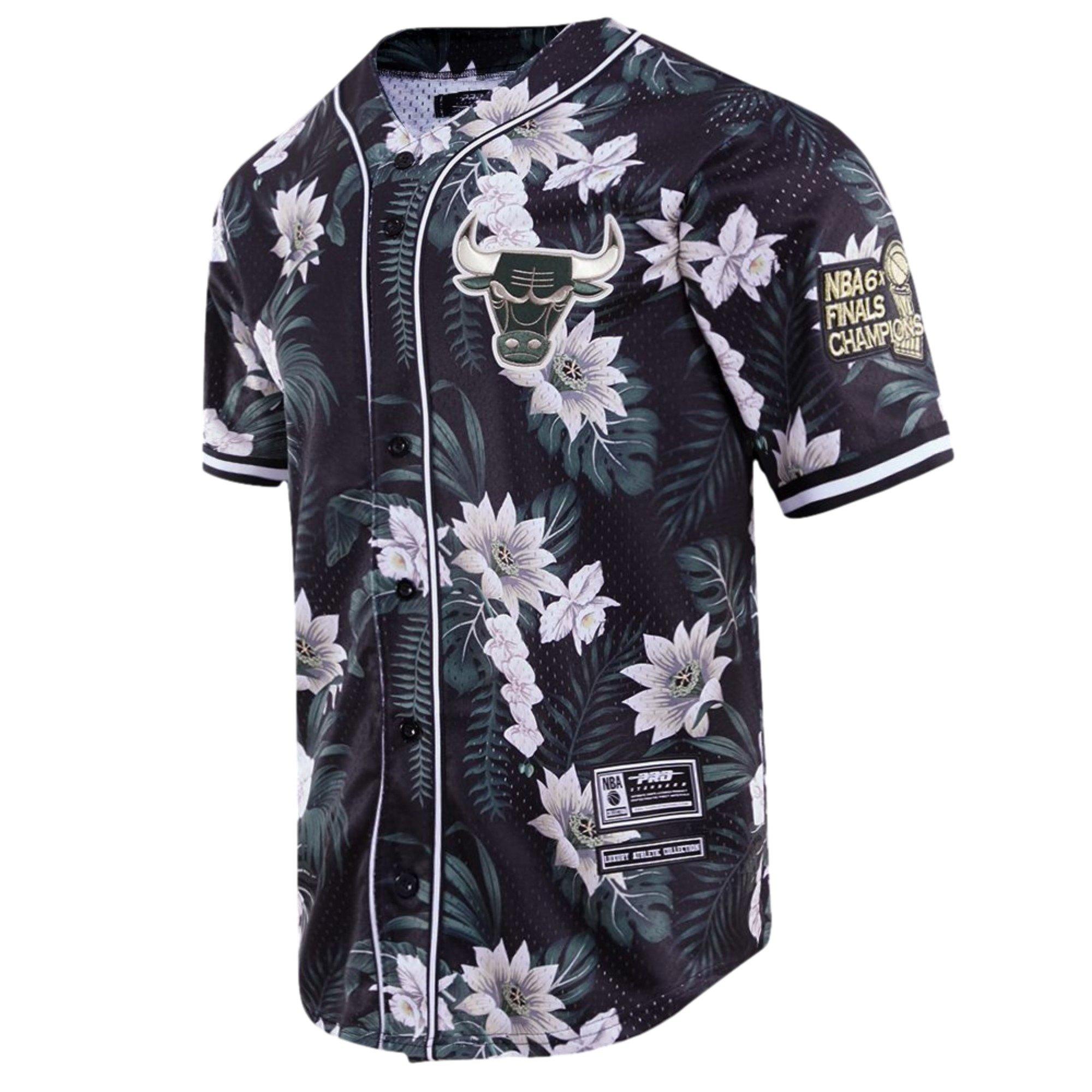 Pro Standard Men's Chicago Bulls Cabana Jersey - BLACK/TAN Thumbnail View 2
