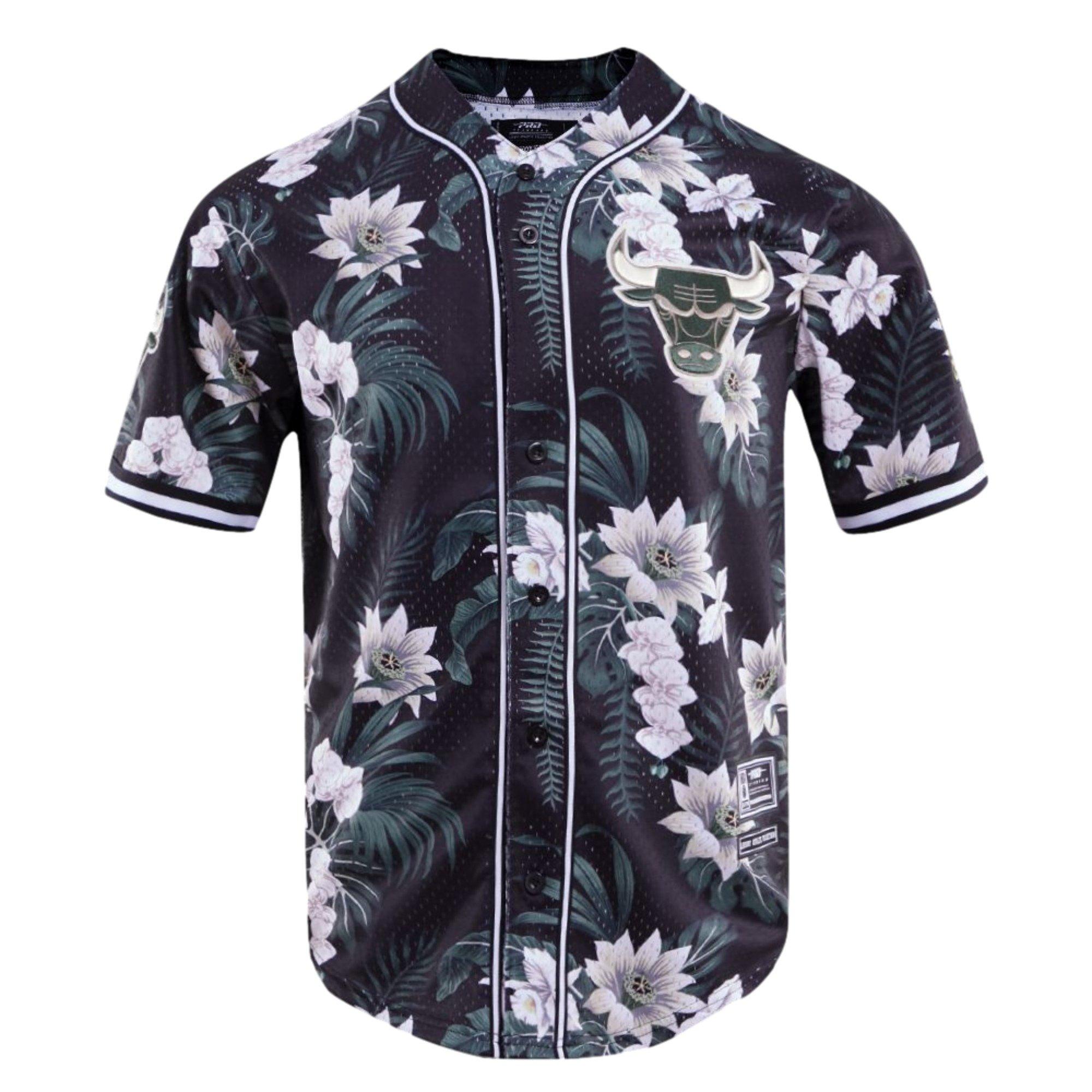 Pro Standard Men's Chicago Bulls Cabana Jersey - BLACK/TAN Thumbnail View 7