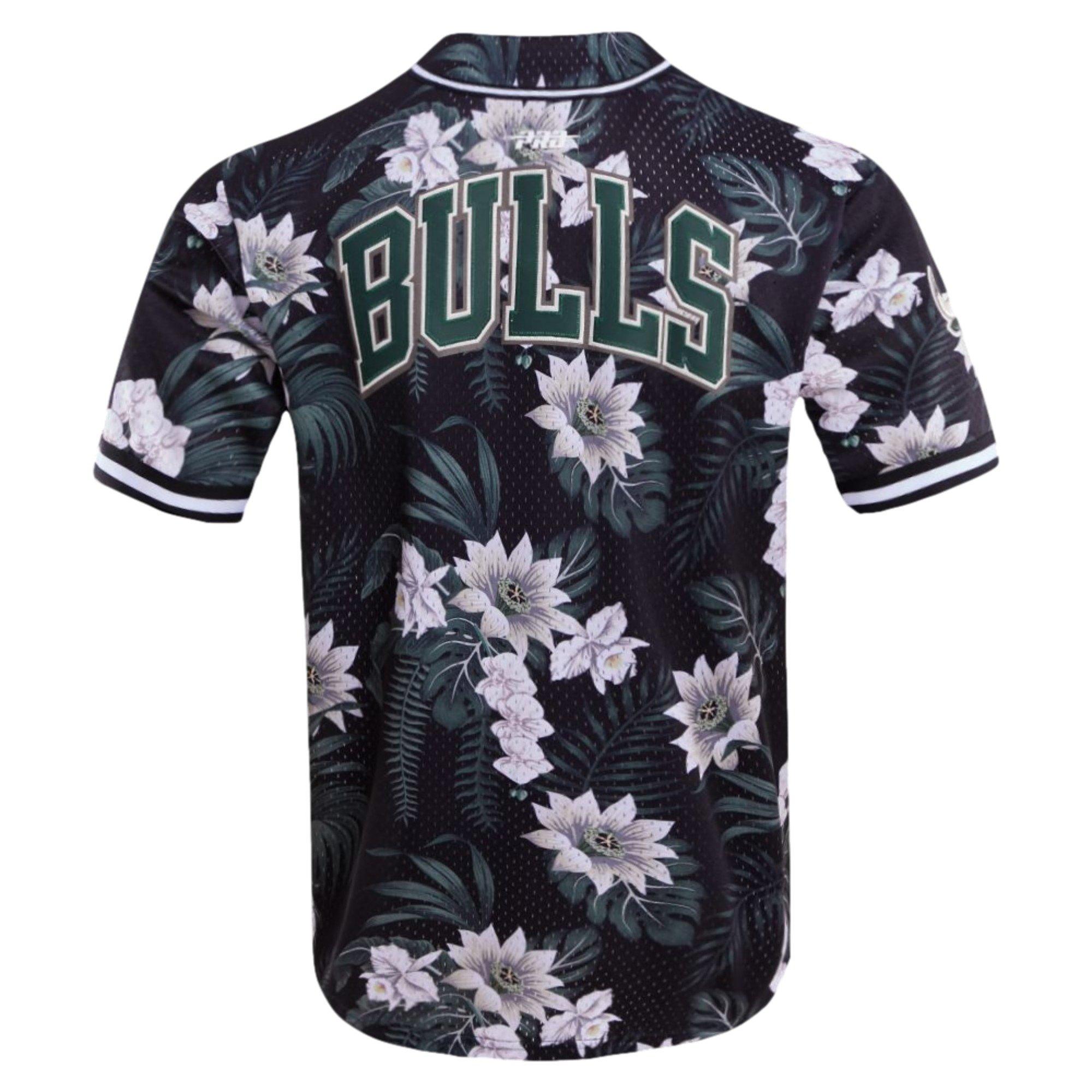 Pro Standard Men's Chicago Bulls Cabana Jersey - BLACK/TAN Thumbnail View 8