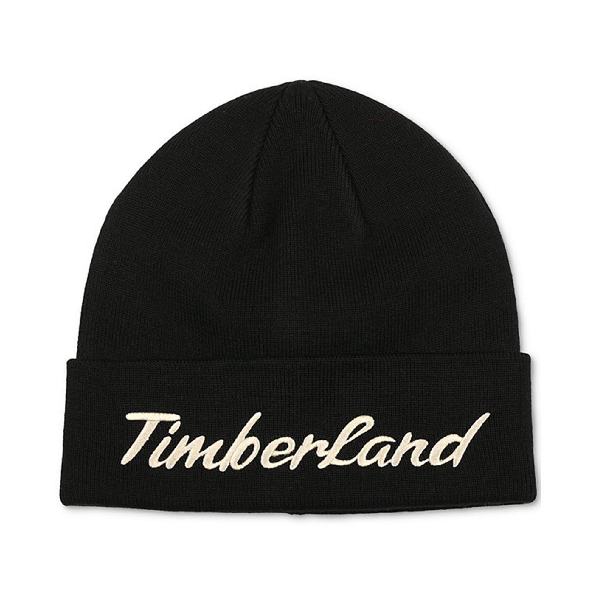 Timberland Cuff Script Logo Beanie - Black - BLACK