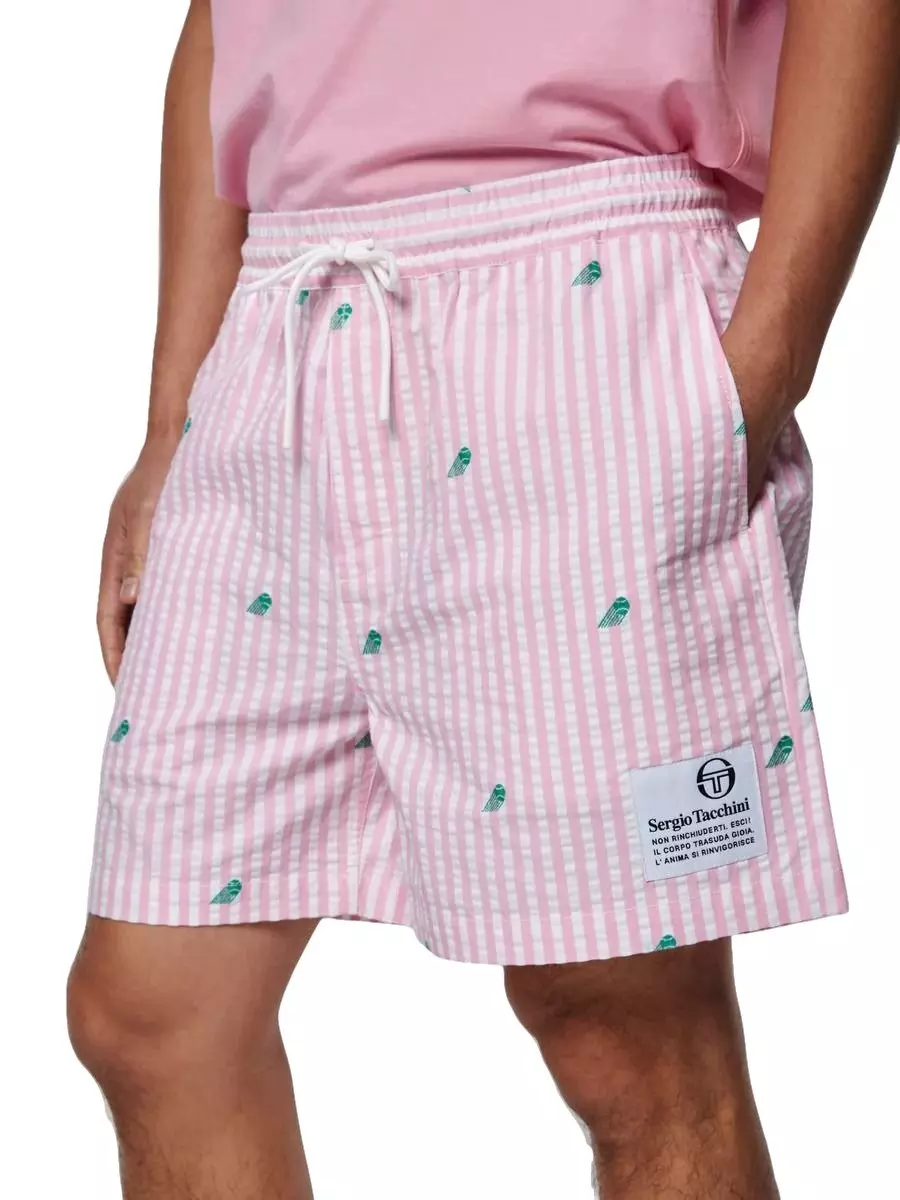 Sergio Tacchini Men's Granda Seersucker Short - Pink - PINK