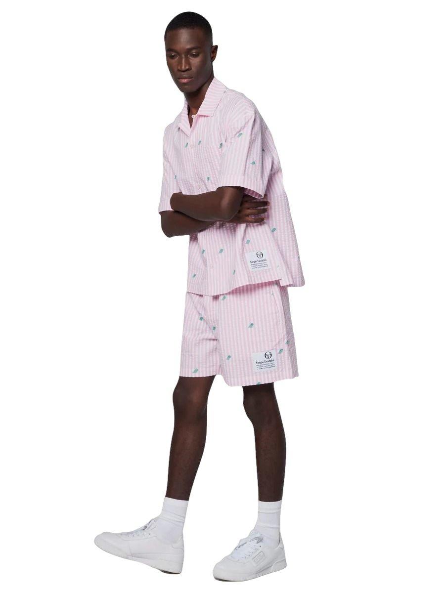 Sergio Tacchini Men's Granda Camp Shirt - Pink - PINK Thumbnail View 1