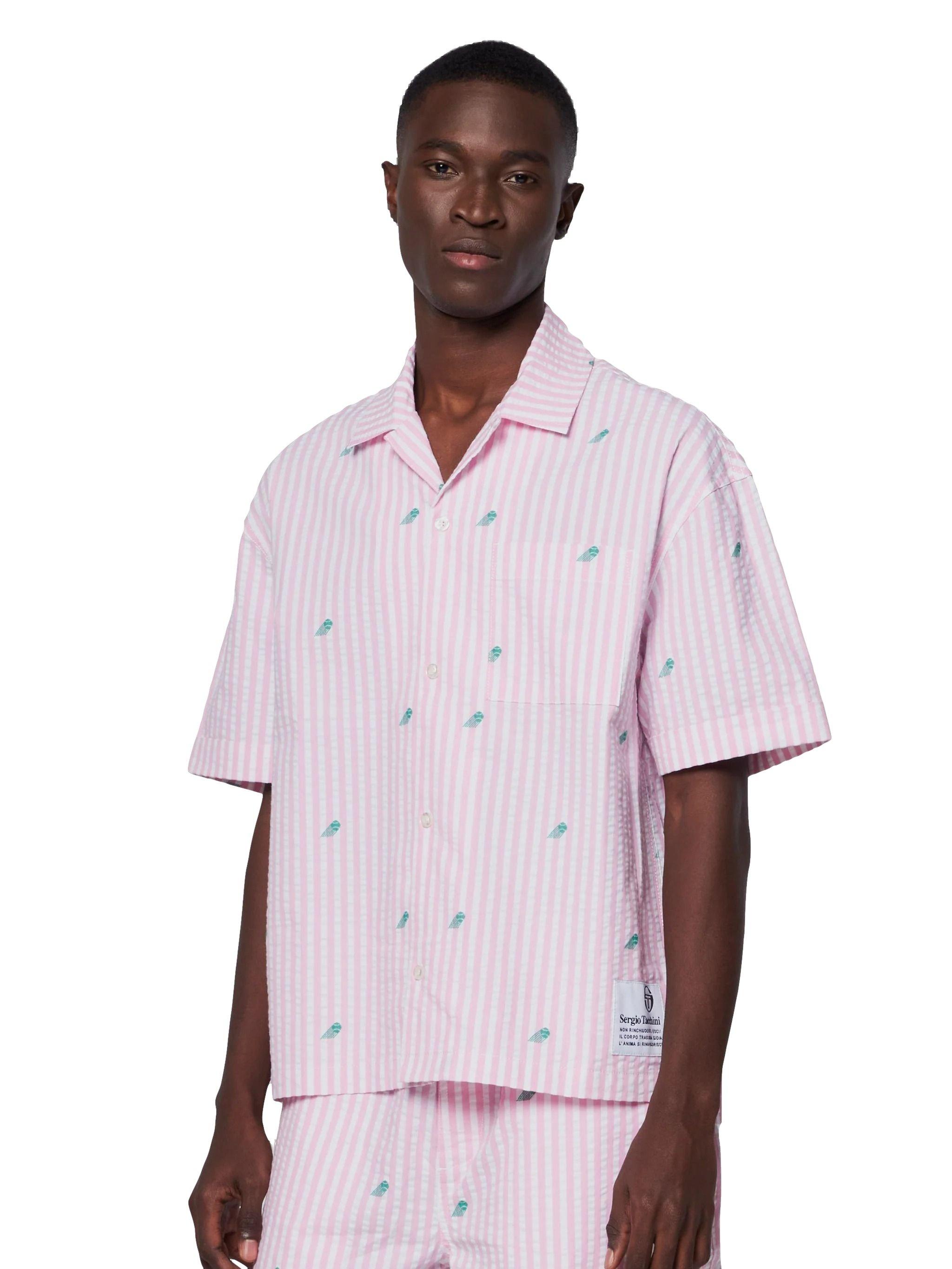 Sergio Tacchini Men's Granda Camp Shirt - Pink - PINK Thumbnail View 5