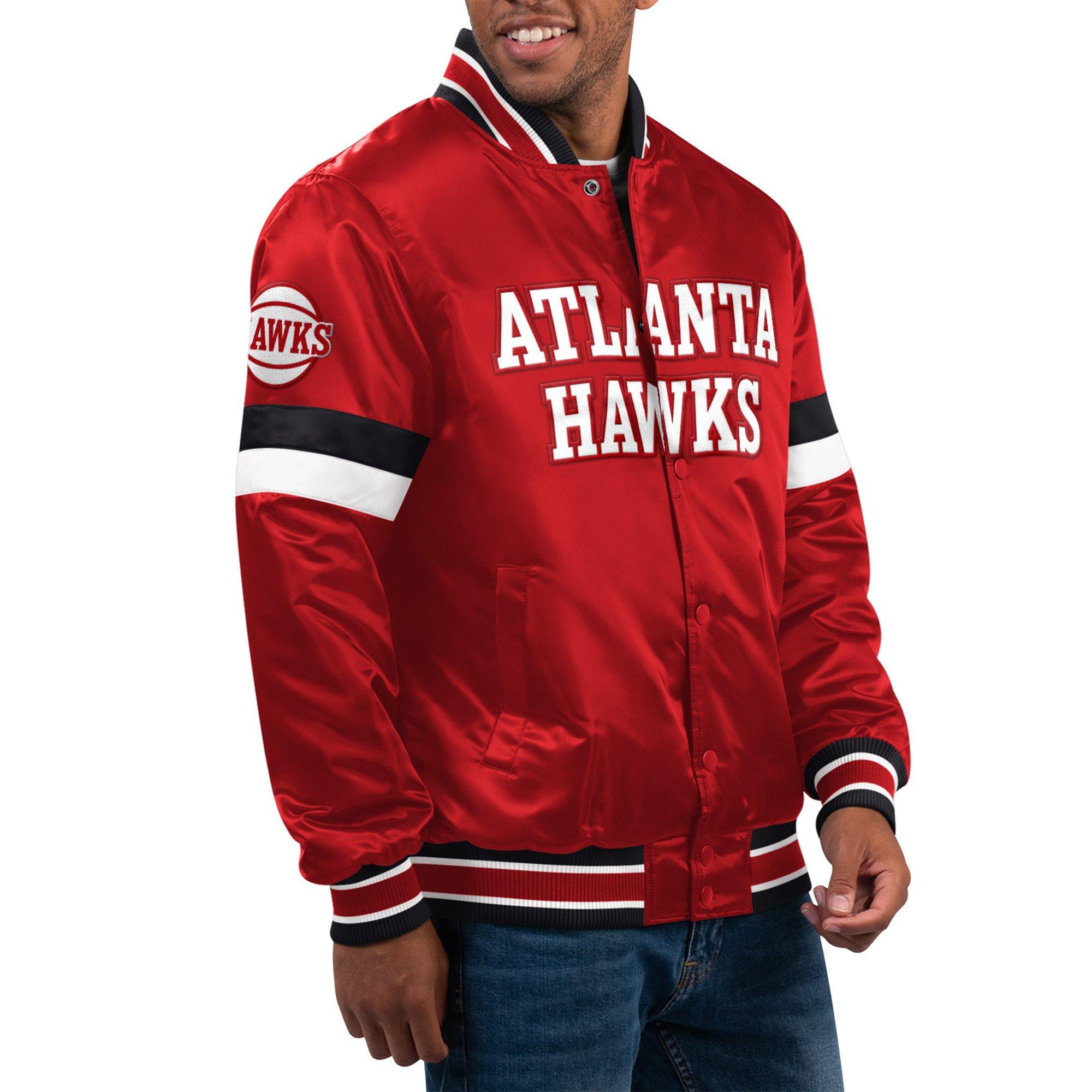 Starter Men's Atlanta Hawks Home Game Satin Varsity JackRed Hibbett