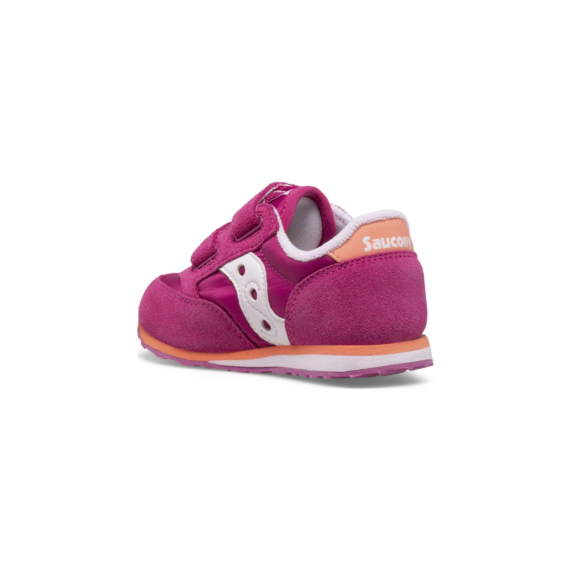 Saucony Jazz Hook and Loop "Fuchsia/Coral/White" Toddler Girls' Shoe - PINK Thumbnail View 3