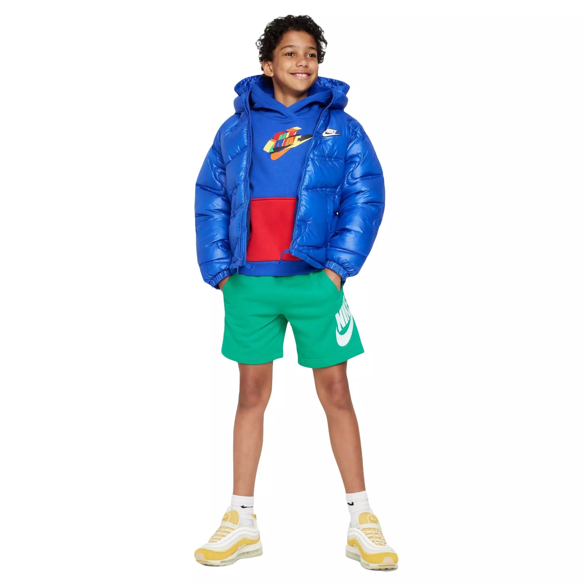 Nike Big Boys' Colorblock Gel Hoodie - Blue - BLUE