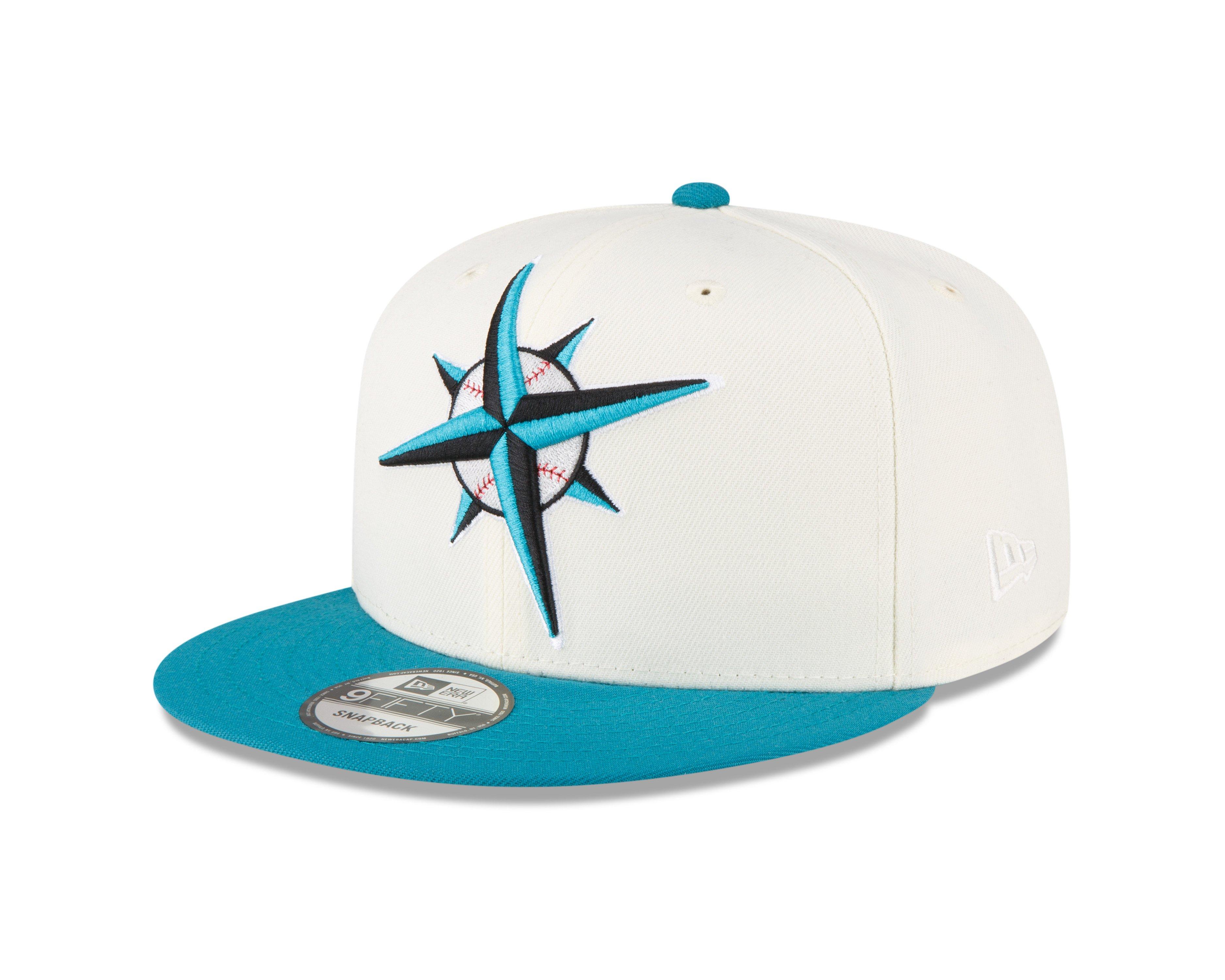 Seattle Mariners New Era All White With Team Color And 30TH Anniversary  Patch On Side 9FIFTY Adjustable Snapback Hat