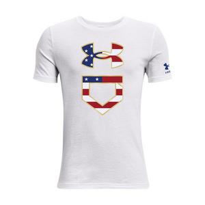 Under Armour Big Boys' Baseball USA Tee-White