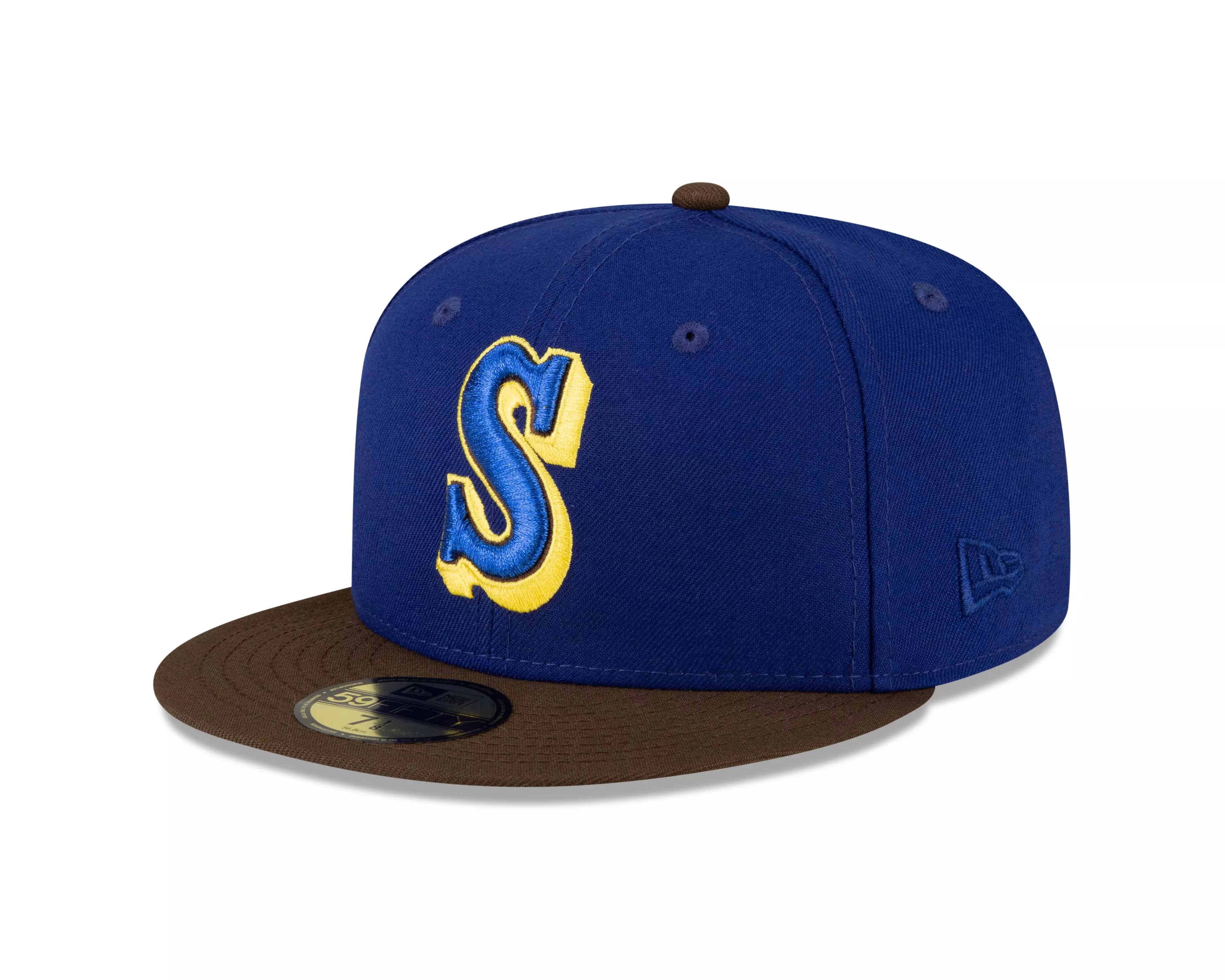 New Era Seattle Mariners 59FIFTY 30th Anniversary Fitted Hat-Royal/Walnut - ROYAL