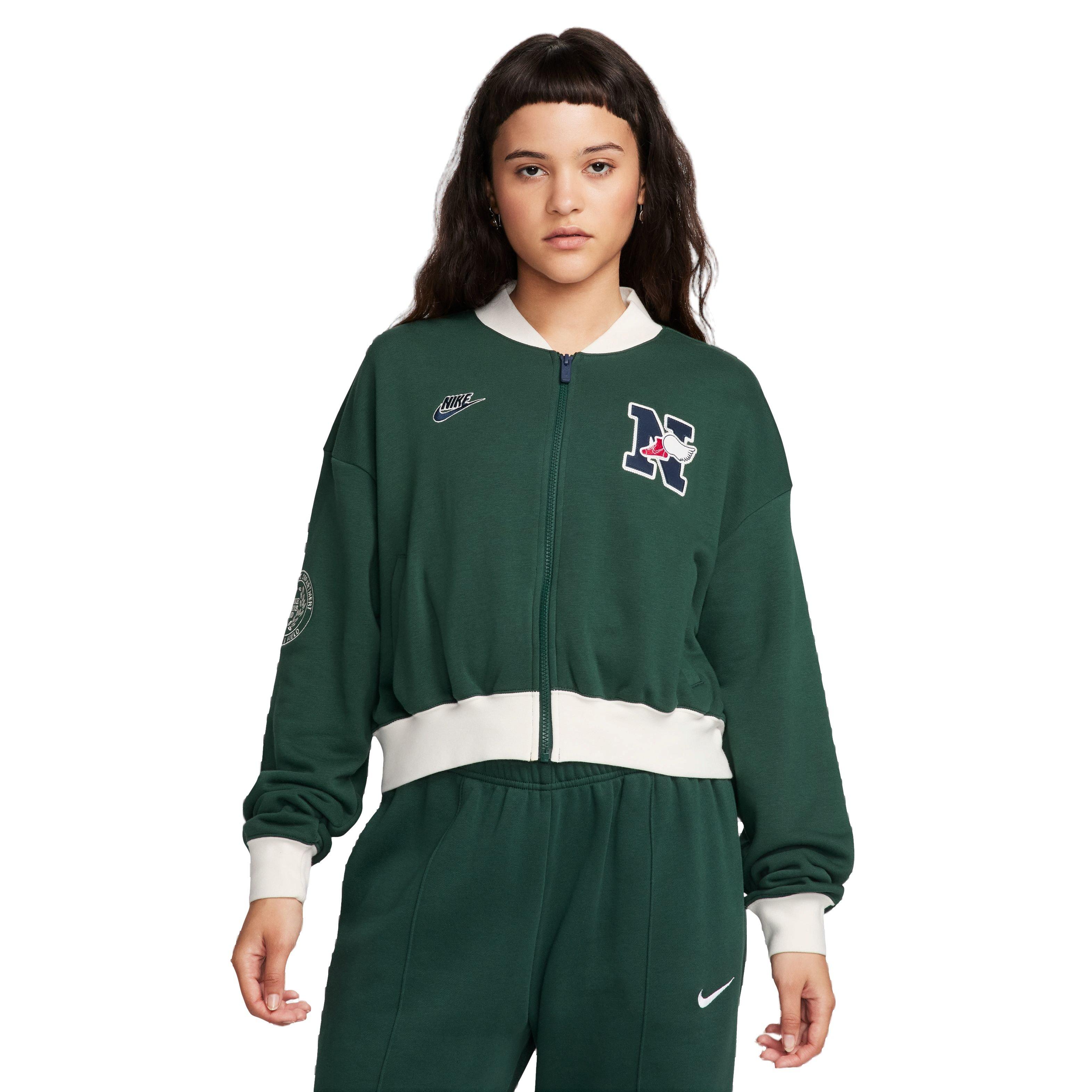 Nike Women's Sportswear Club Exeter '74 Cropped Fleece Jacket - GREEN Thumbnail View 1