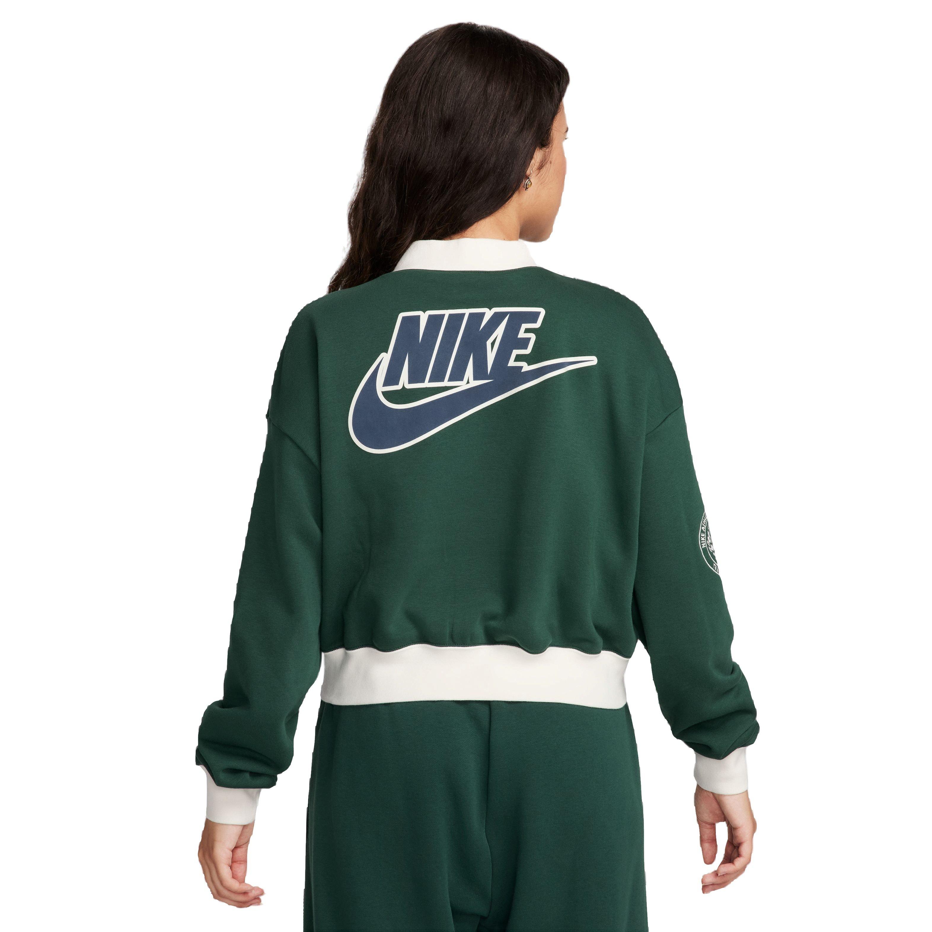 Nike Women's Sportswear Club Exeter '74 Cropped Fleece Jacket - GREEN Thumbnail View 2