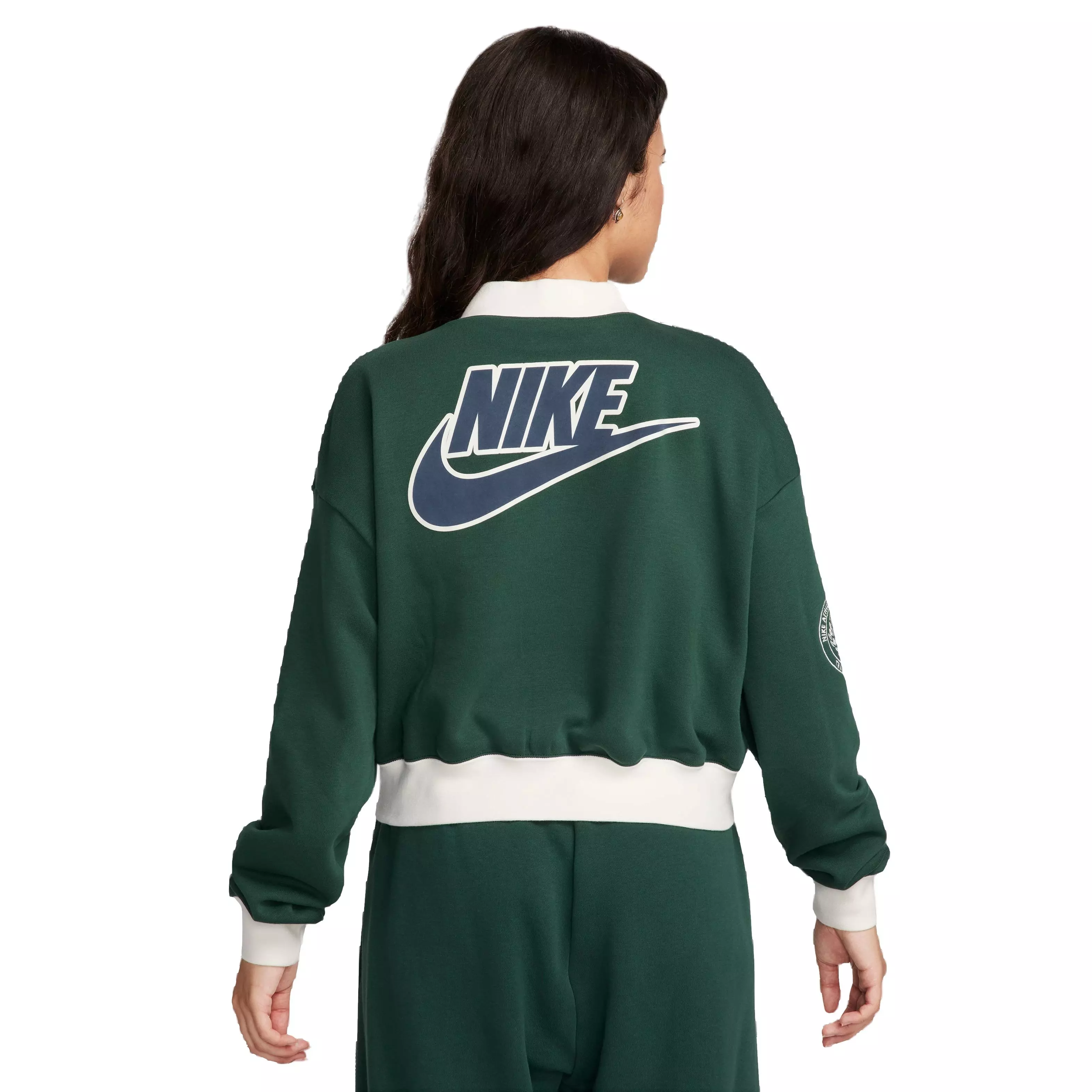 Nike Women's Sportswear Club Exeter '74 Cropped Fleece Jacket - GREEN