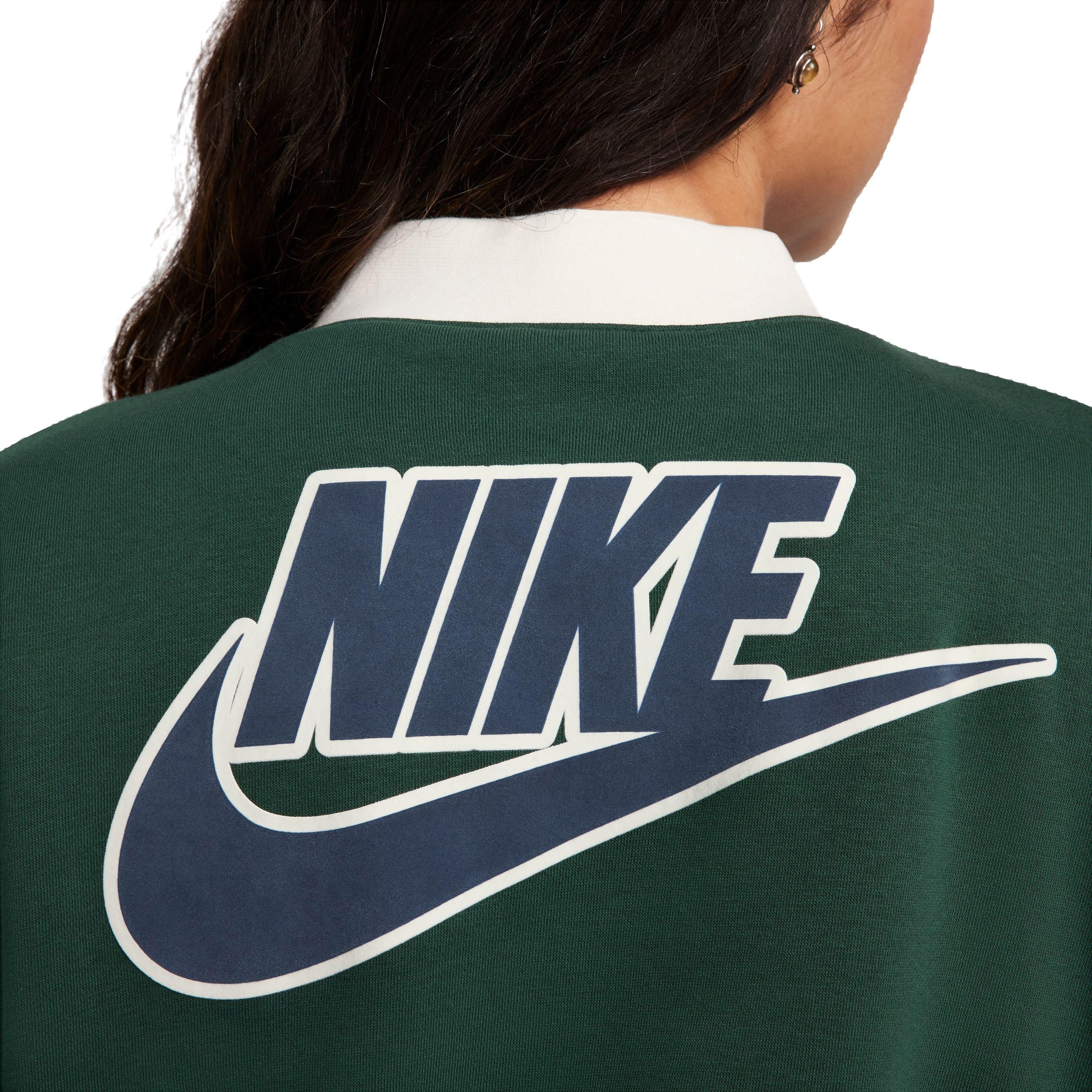 Nike Women's Sportswear Club Exeter '74 Cropped Fleece Jacket - GREEN Thumbnail View 4