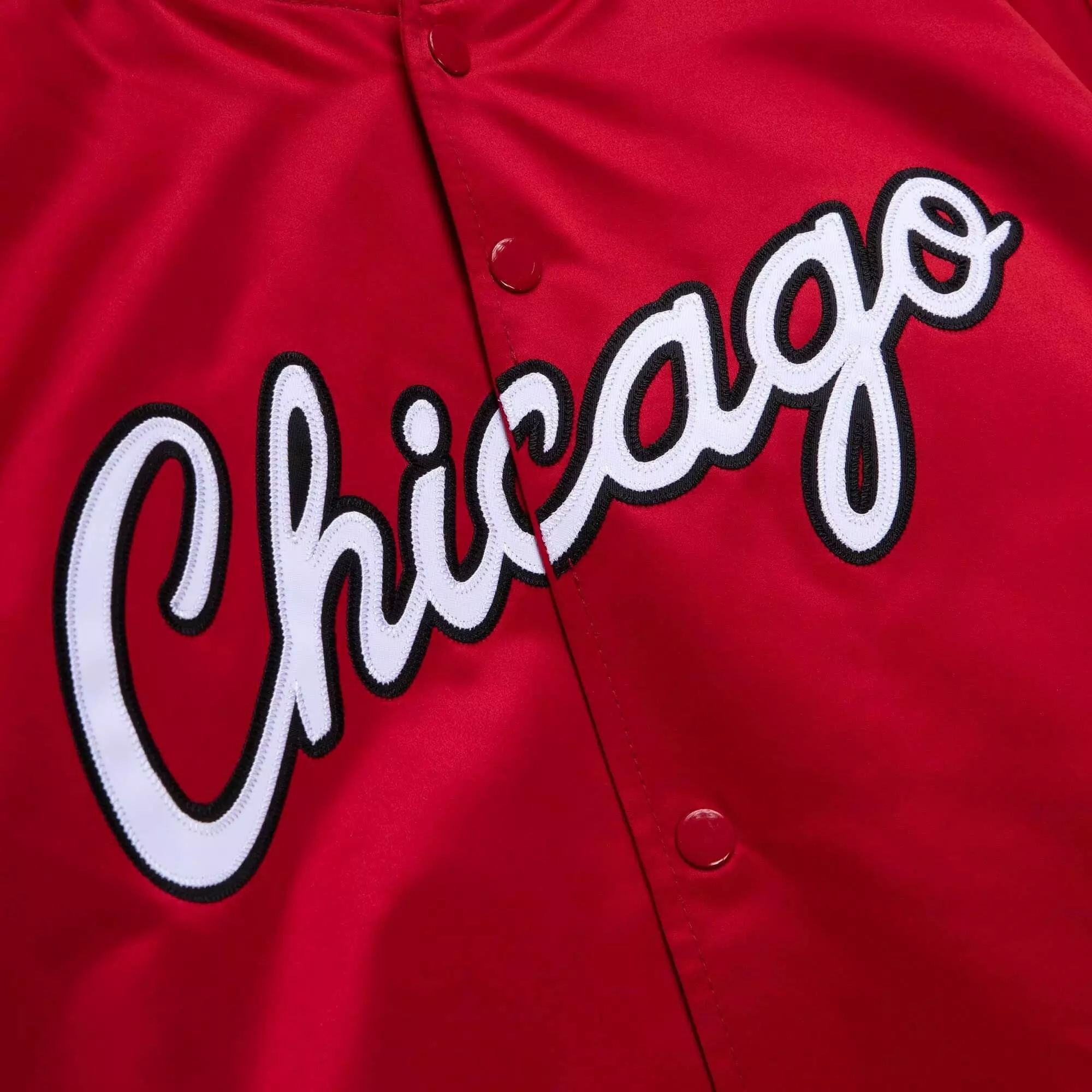 Mitchell & Ness Men's Chicago Bulls Lightweight Satin Jacket-Red - RED