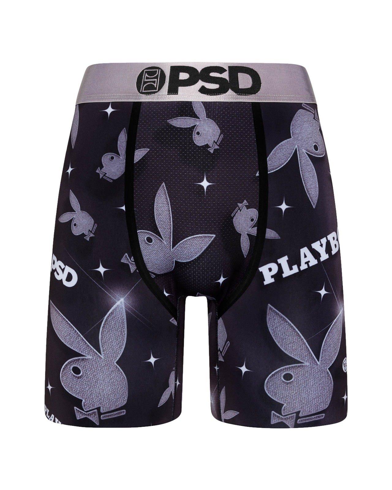 PSD Men's Playboy Metallic All Over Print Underwear - BLACK/SILVER Thumbnail View 1