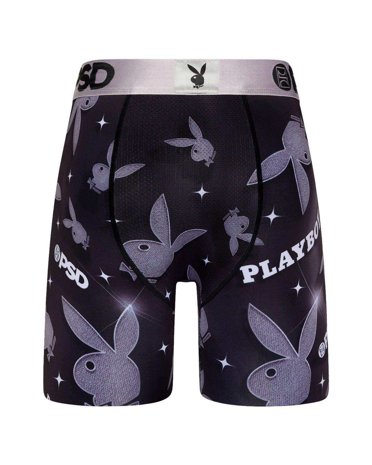 PSD Men's Playboy Metallic All Over Print Underwear - BLACK/SILVER Thumbnail View 2