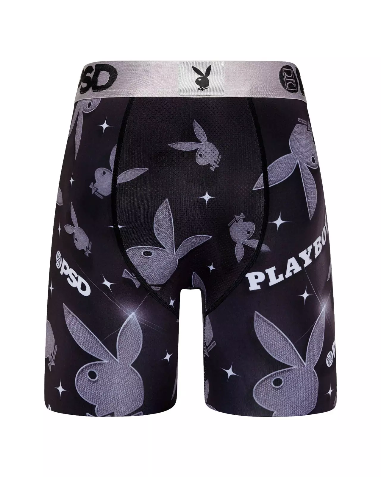 PSD Men's Playboy Metallic All Over Print Underwear - BLACK/SILVER
