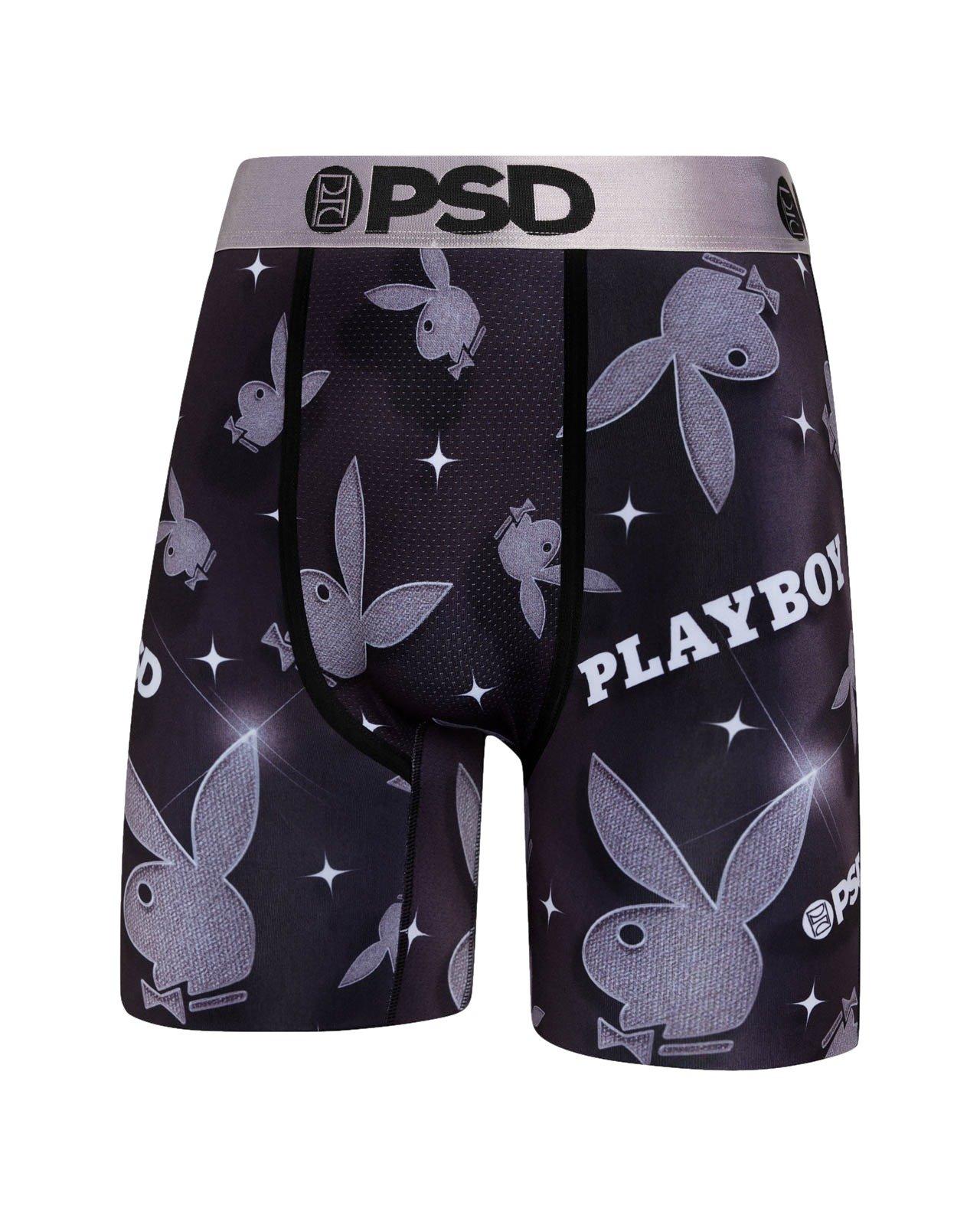 PSD Men's Playboy Metallic All Over Print Underwear - BLACK/SILVER Thumbnail View 3