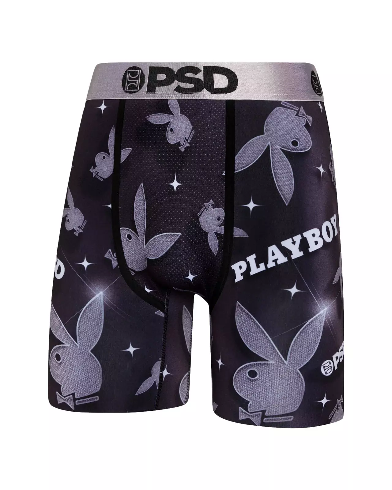 PSD Men's Playboy Metallic All Over Print Underwear - BLACK/SILVER