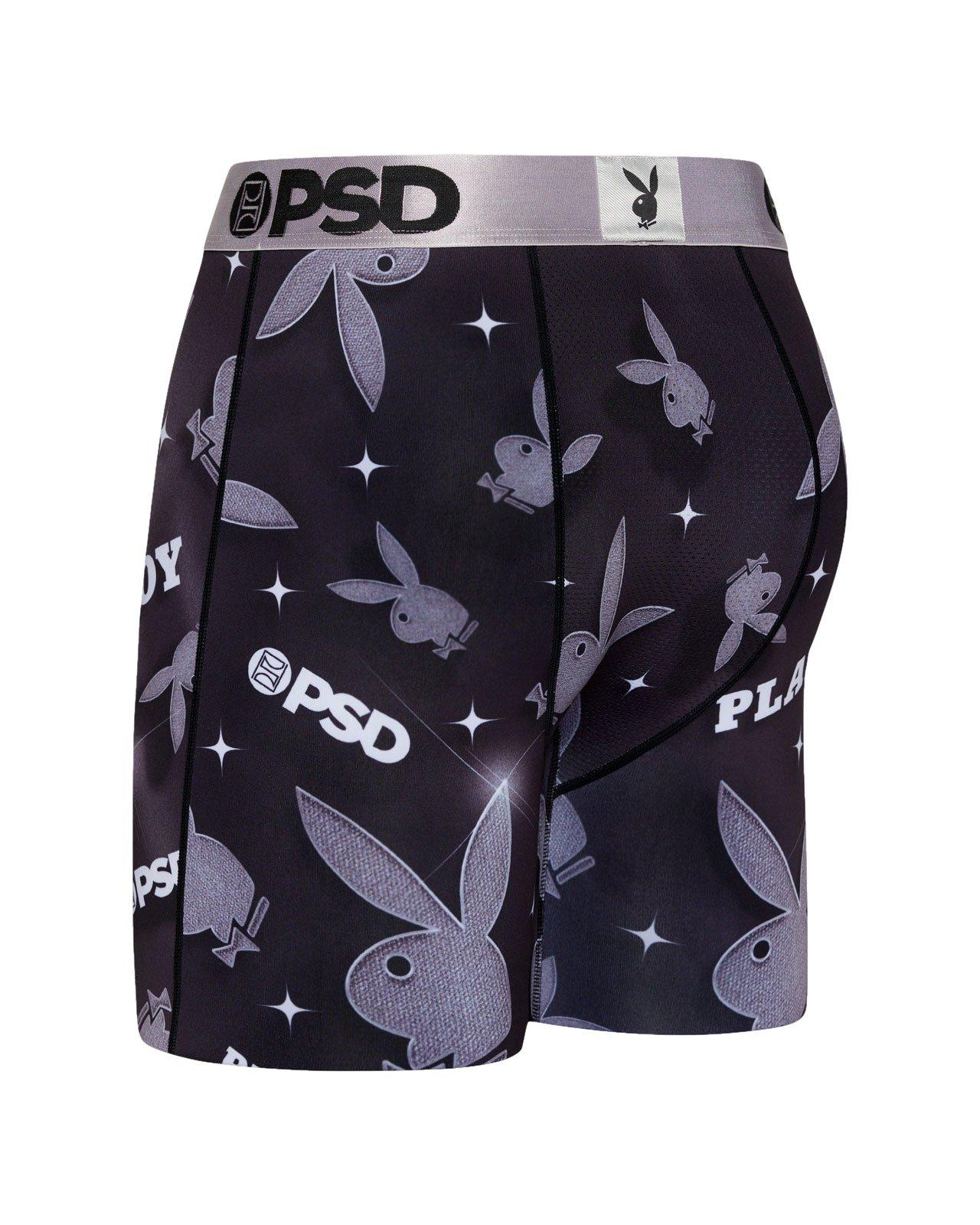 PSD Men's Playboy Metallic All Over Print Underwear - BLACK/SILVER Thumbnail View 4