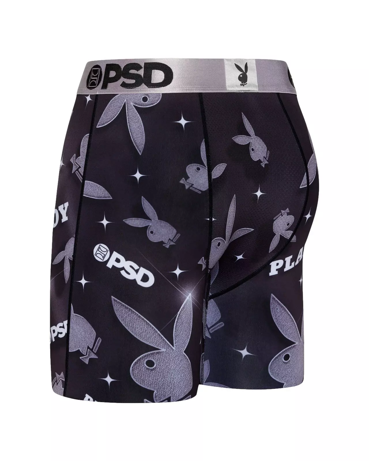 PSD Men's Playboy Metallic All Over Print Underwear - BLACK/SILVER