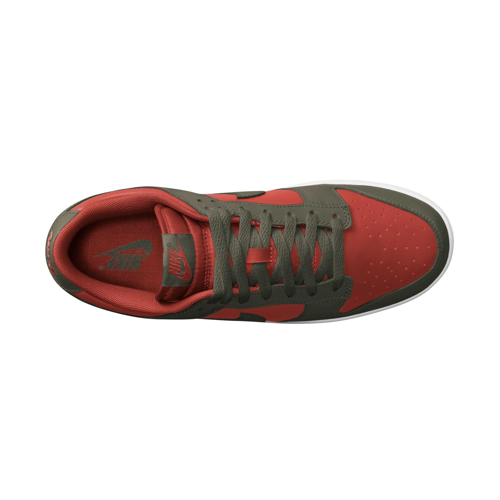 Dunk Low Mystic Red Mens Lifestyle Shoes (Mystic Red/Cargo Khaki/White)  Free Shipping