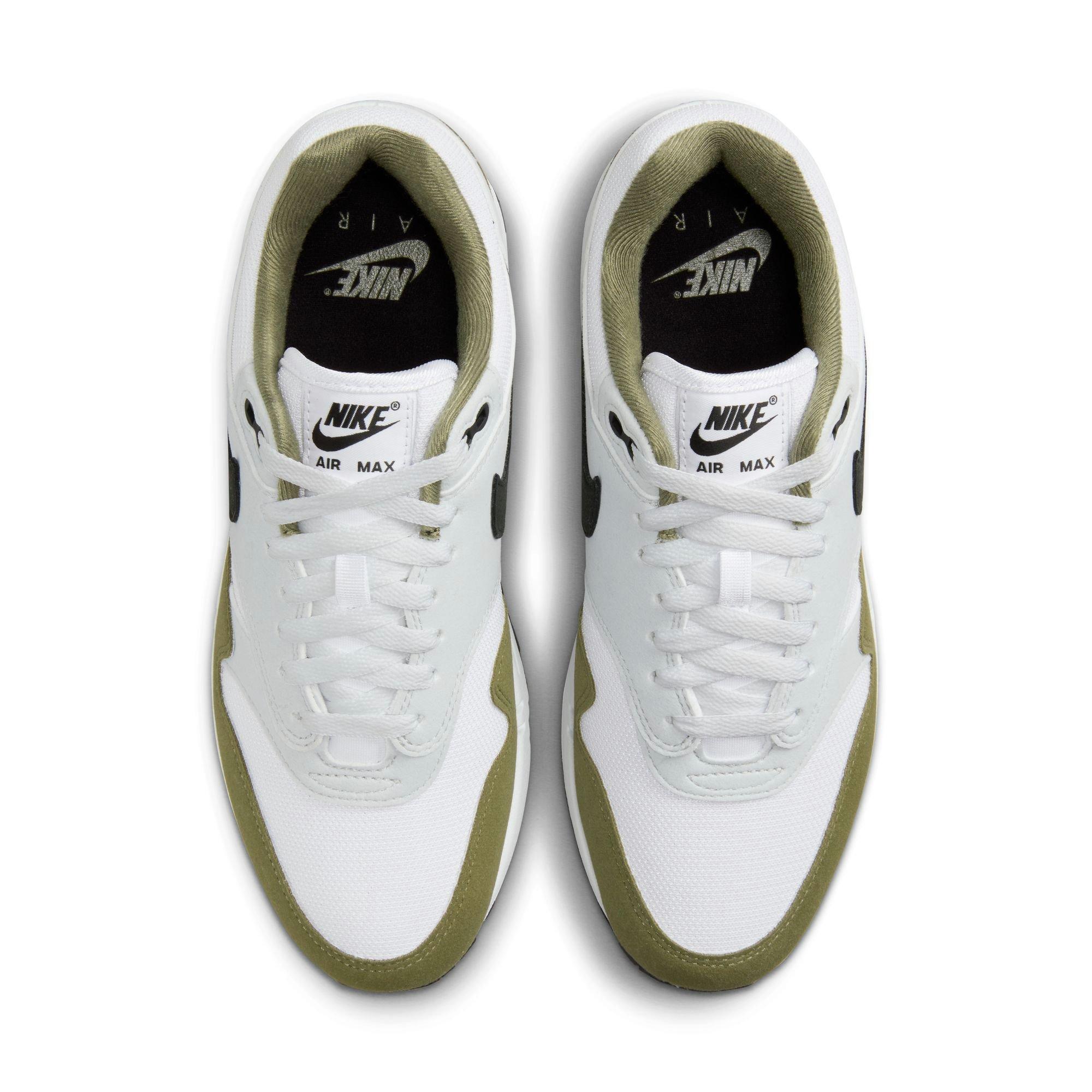 Nike Air Max 1 "Medium Olive" Men's Shoe - WHITE/BLACK/PURE PLATINUM Thumbnail View 9