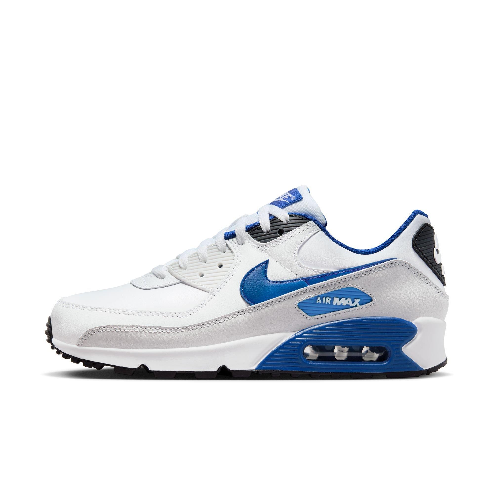 NIKE AIR MENS LEATHER SHOES SIZE 9.5 IN A BEAUTIFUL WHITE WITH BLUE Nike Air Max 90  main image 4