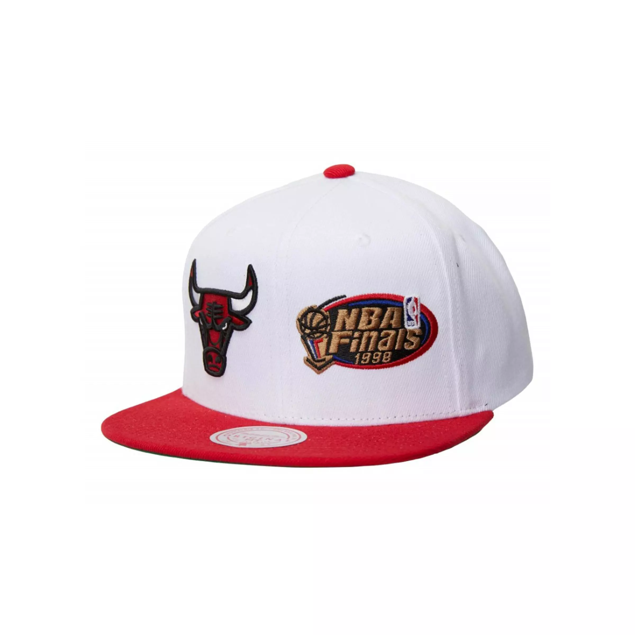 Mitchell & Ness Chicago Bulls Whammy Snapback Hat-White/Red - WHITE/RED