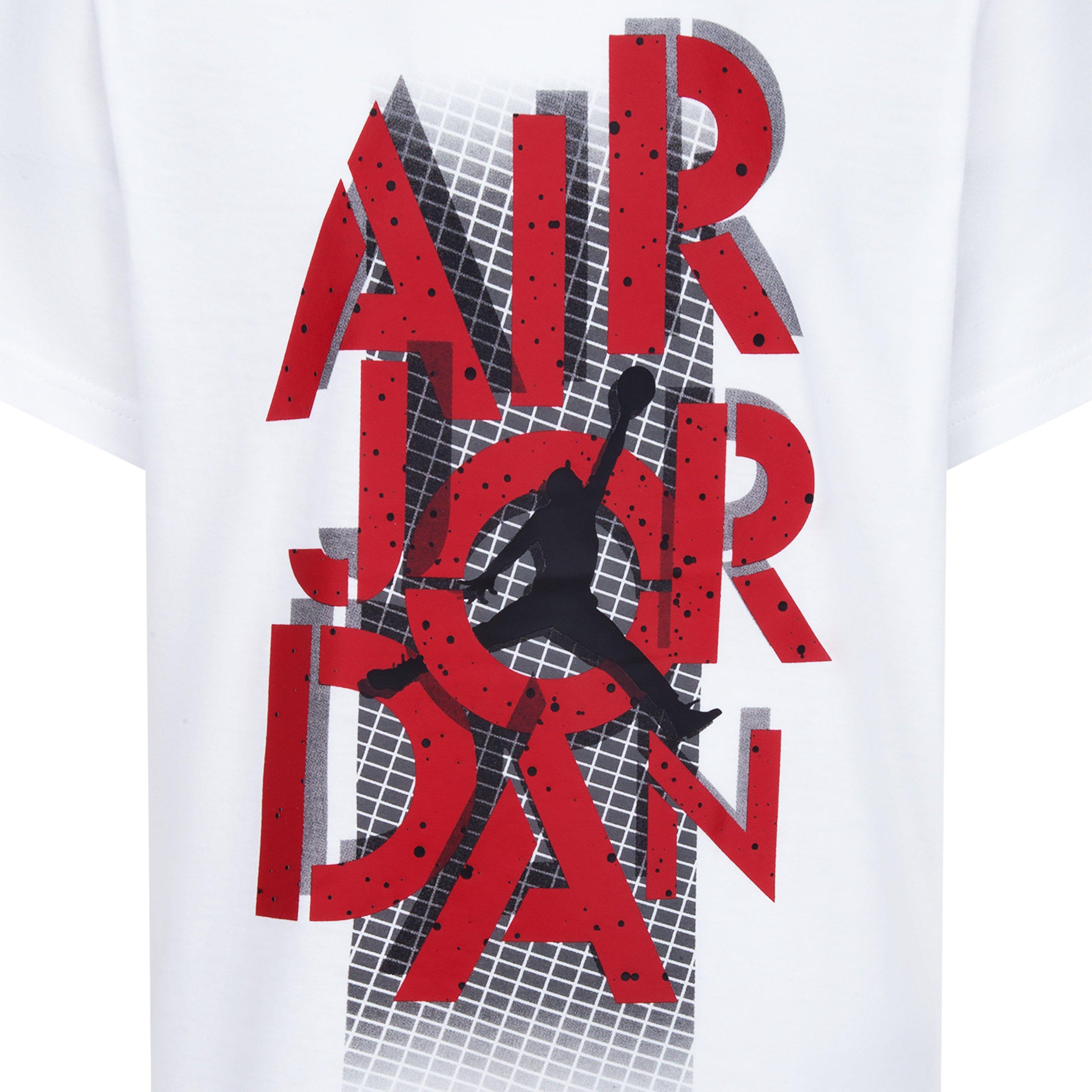 Jordan Big Boys' AJ4 Gridlock "Red Cement" Tee - WHITE Thumbnail View 3