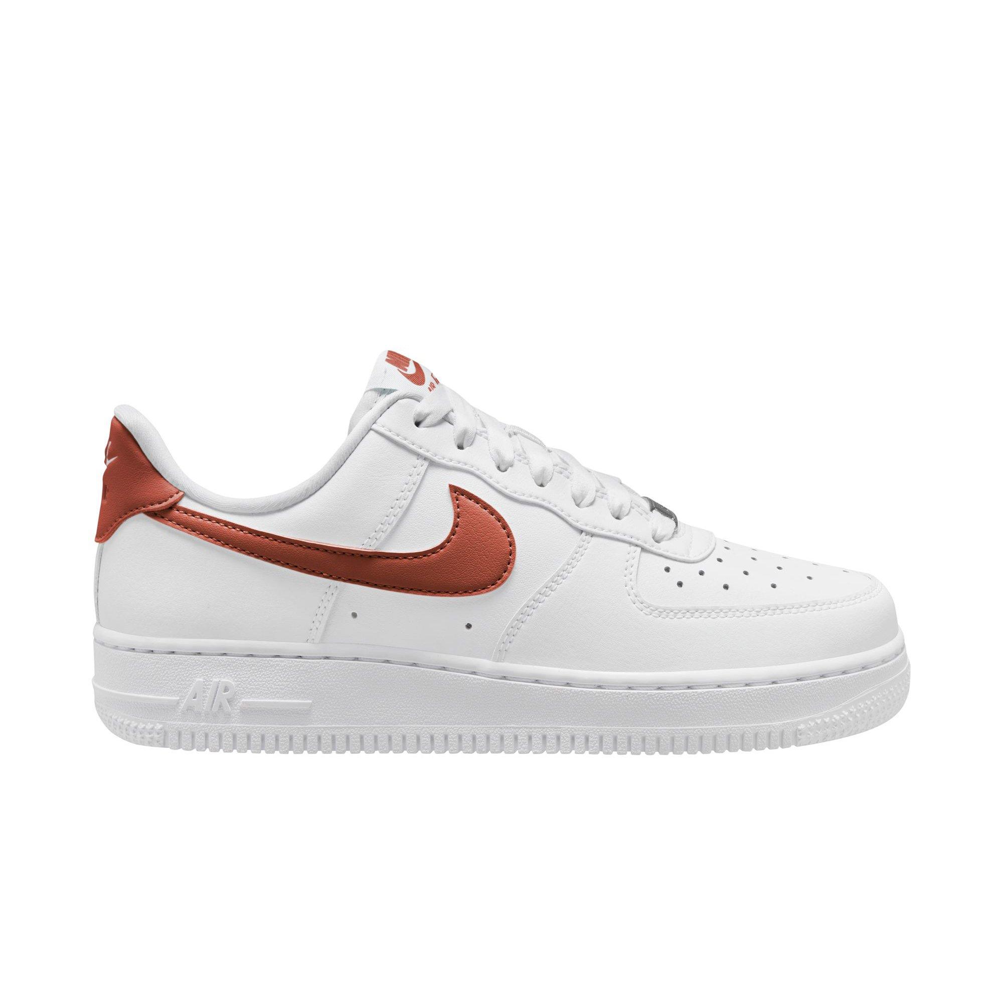 Nike Women's Air Force 1 '07 Shoes, Size 7.5, White/Orange