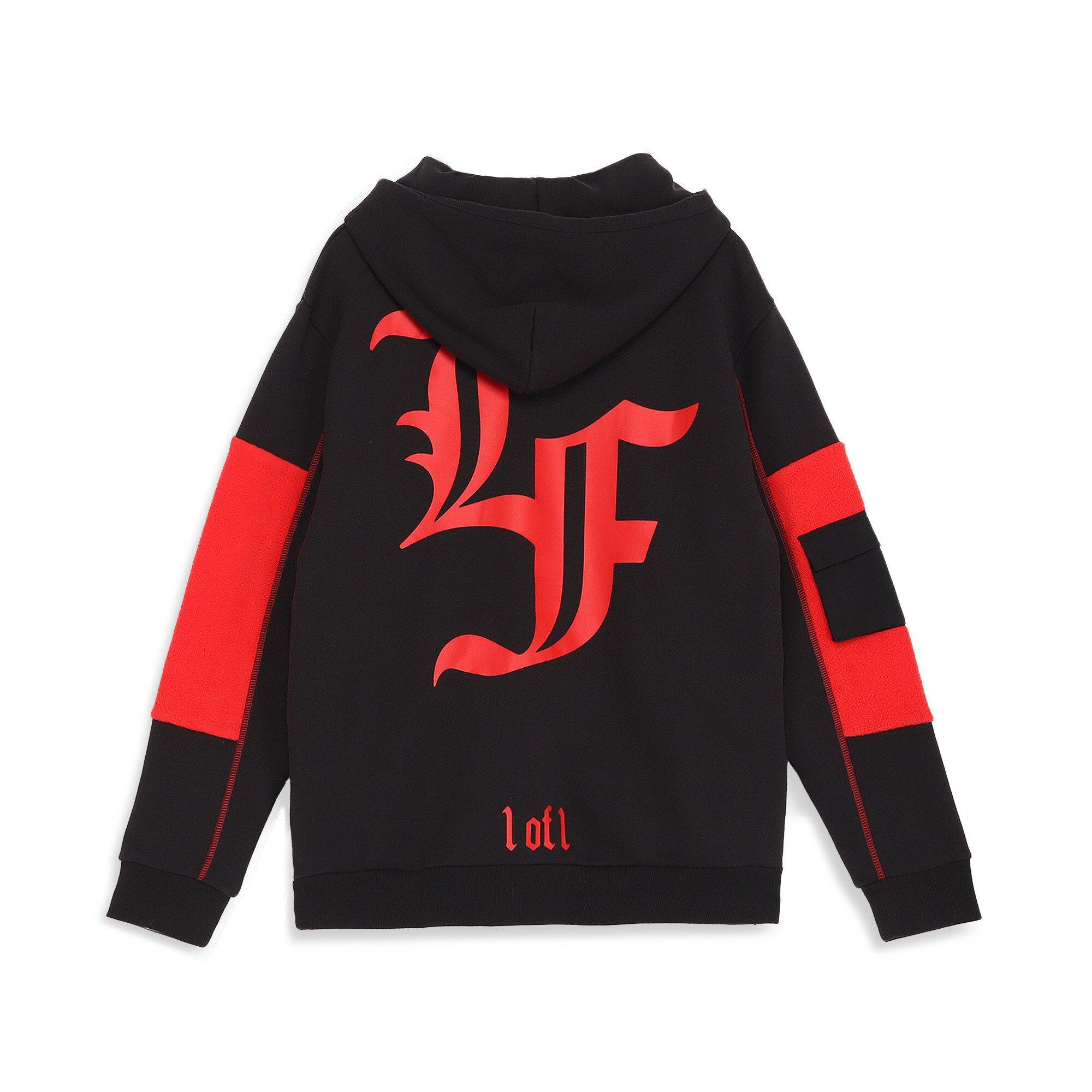 PUMA Men's Hoops x LaFrance Holiday Cargo Pullover Hoodie - BLACK Thumbnail View 2