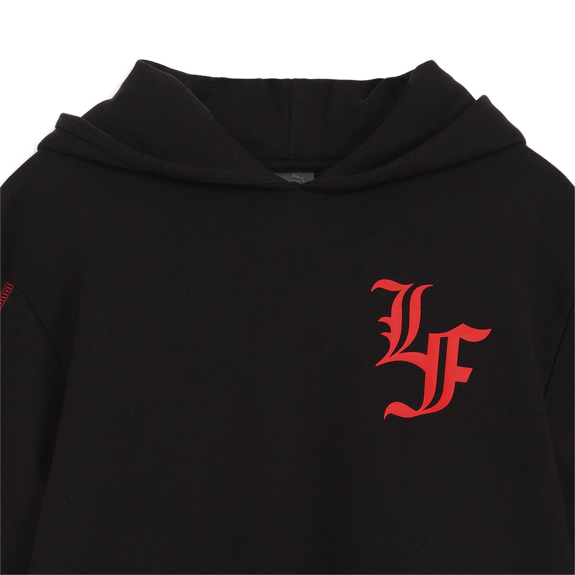 PUMA Men's Hoops x LaFrance Holiday Cargo Pullover Hoodie - BLACK Thumbnail View 3