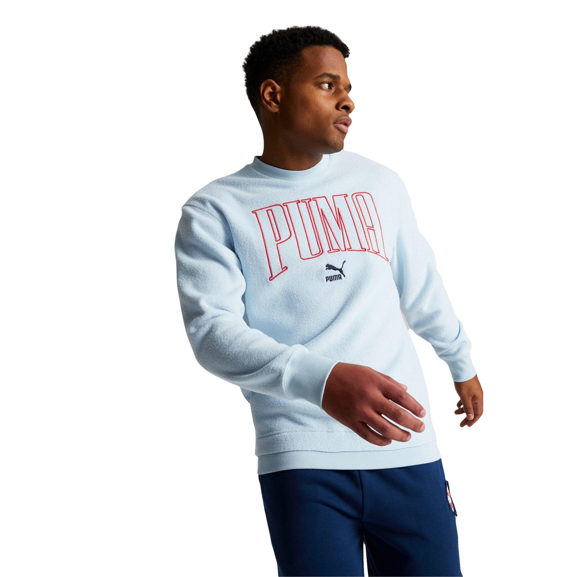 PUMA Men's Now And Then Crewneck Sweatshirt - BLUE Thumbnail View 1