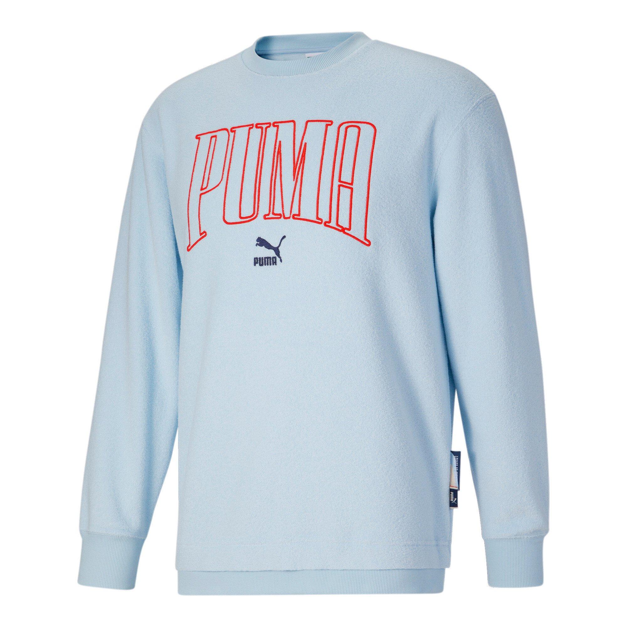 PUMA Men's Now And Then Crewneck Sweatshirt - BLUE Thumbnail View 5