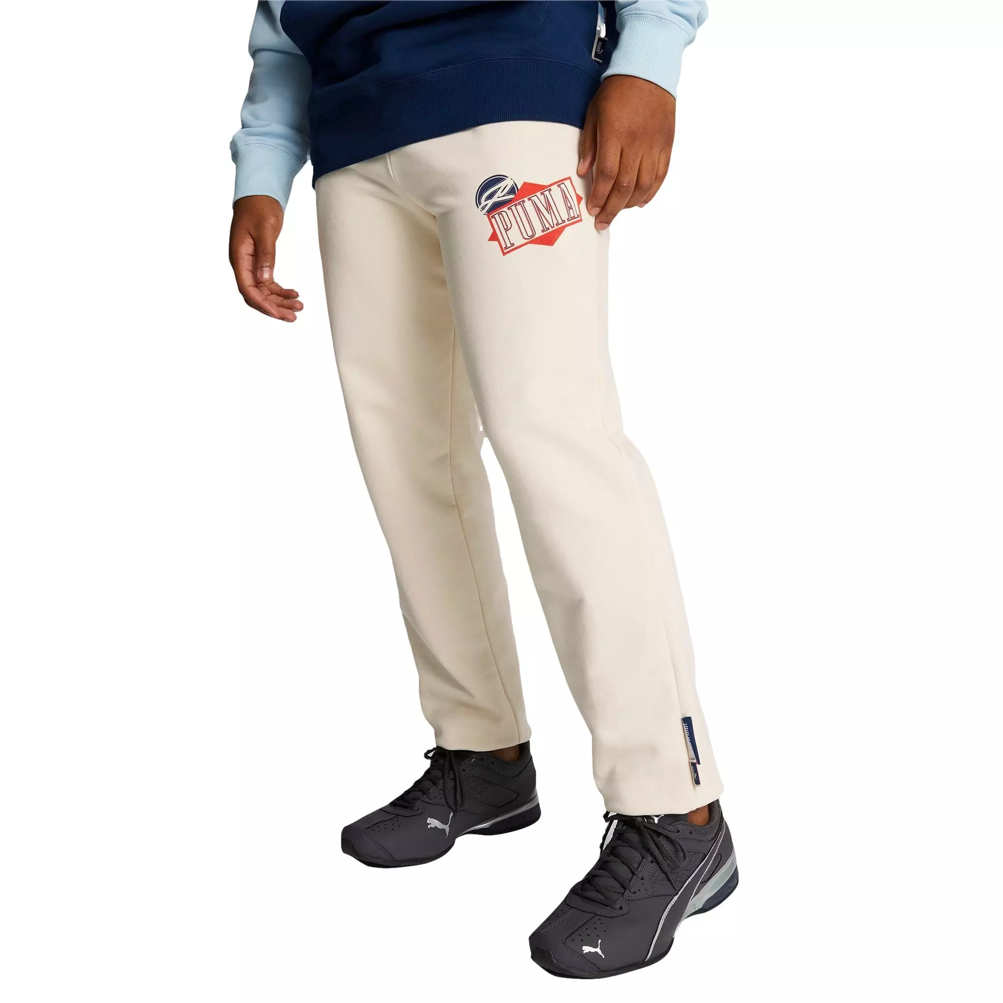 Puma Men's Now And Then Sweatpants - Alpine - WHITE