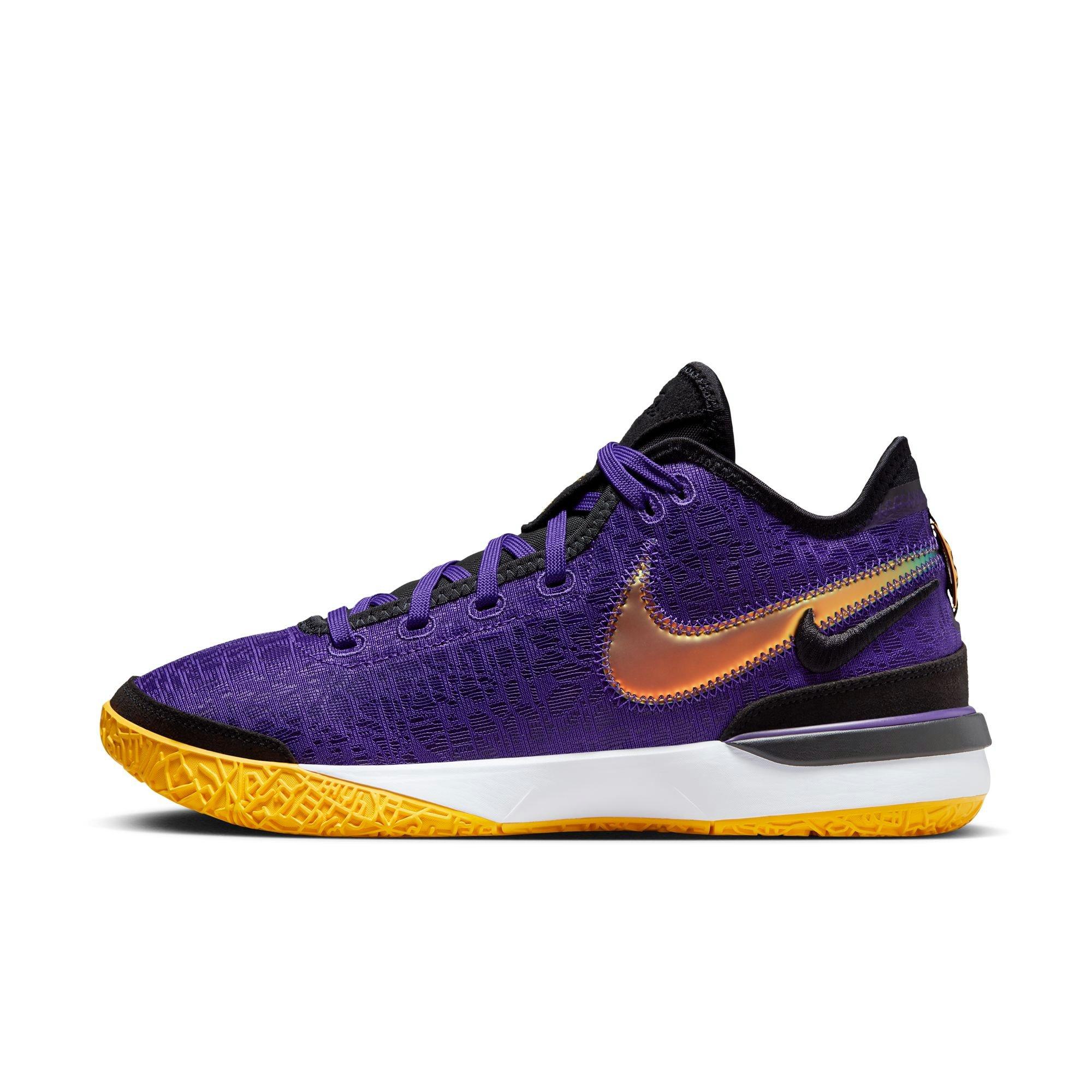 Nike LeBron NXXT Gen "Lakers" Men's Basketball Shoe - PURPLE/GOLD Thumbnail View 3