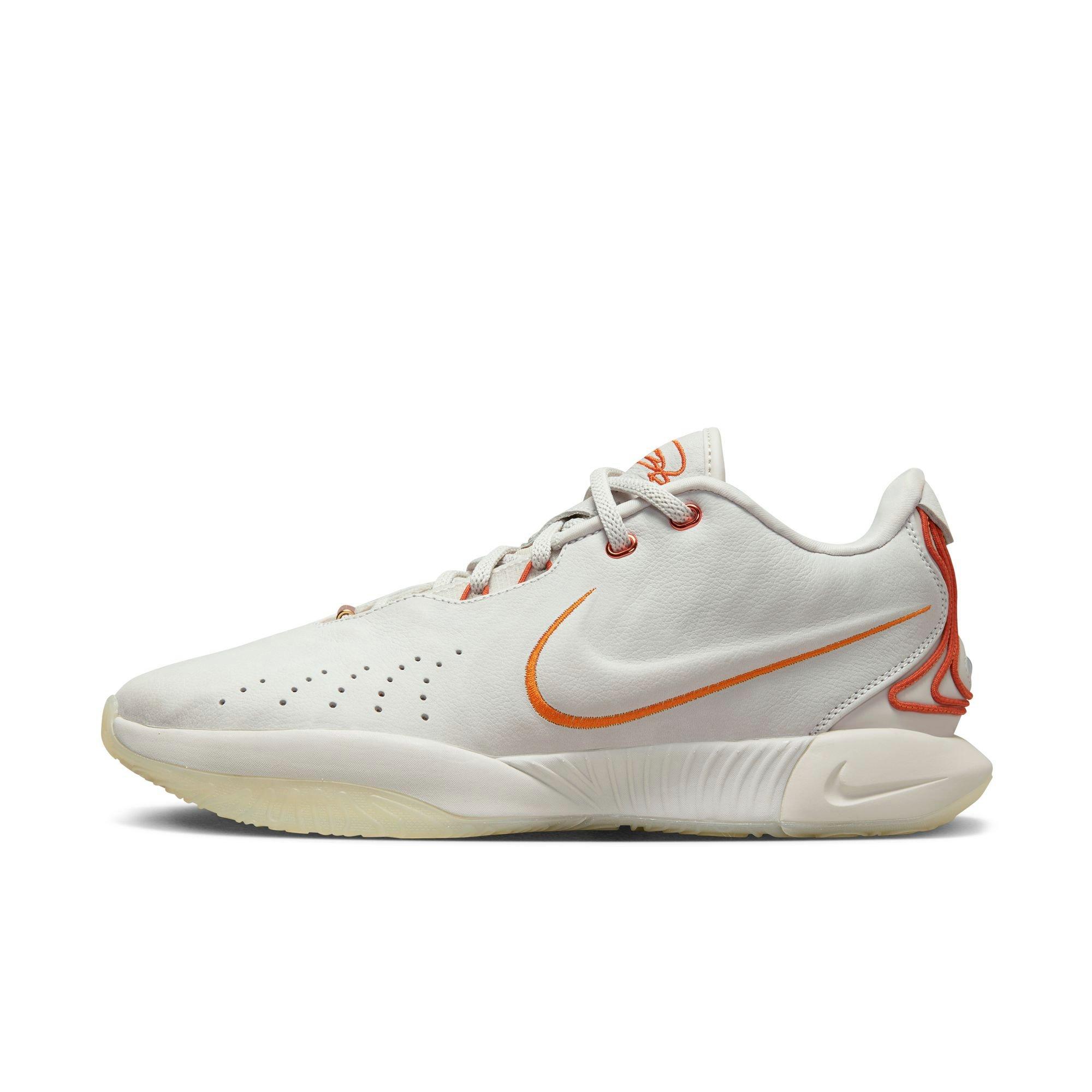 Nike LeBron XXI "Light Bone" Men's Basketball Shoe -  LIGHT BONE/CAMPFIRE ORANGE/COCONUT MILK Thumbnail View 7