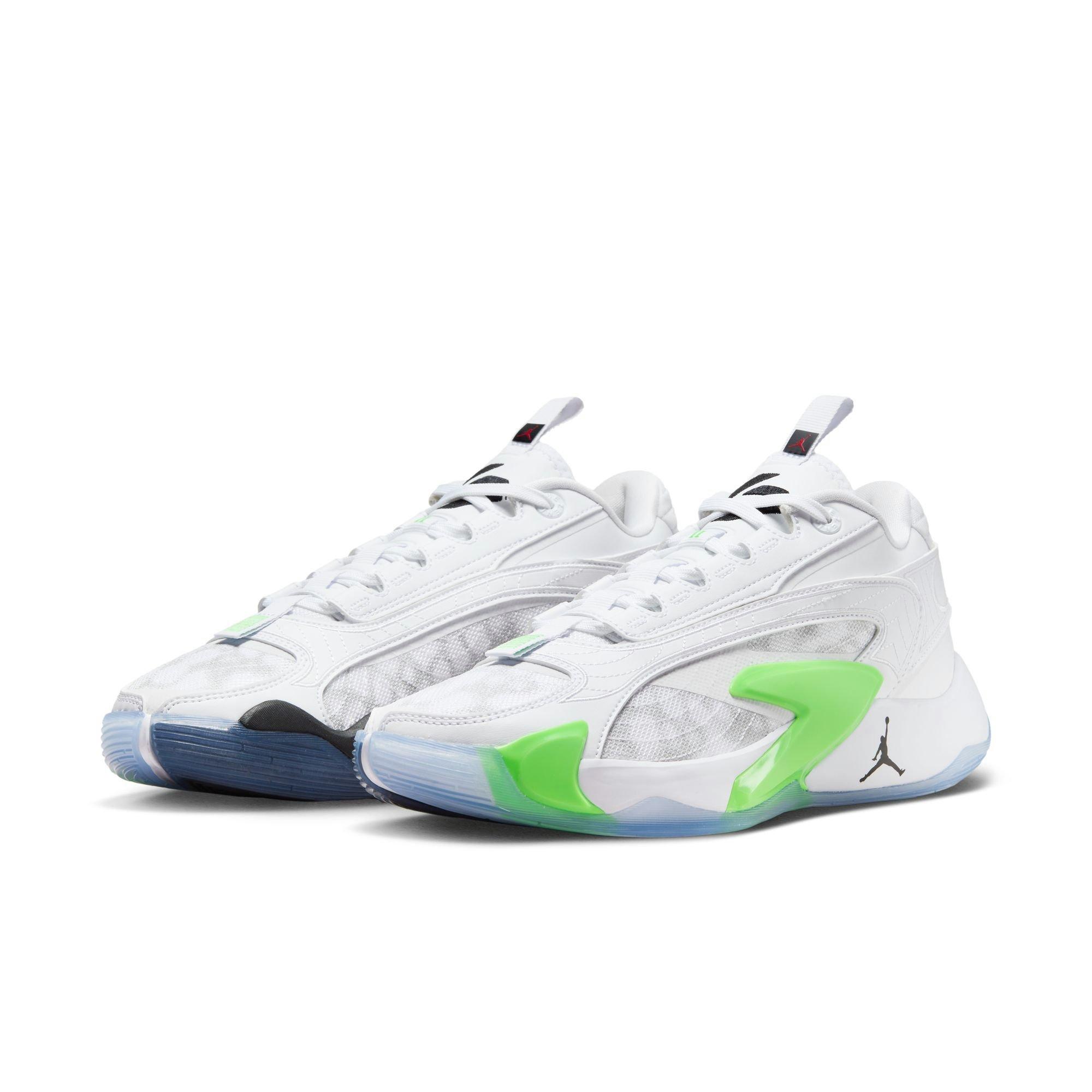 Jordan Luka 2 "Trick Shot" Men's Basketball Shoe - WHITE/BLACK/GREEN STRIKE Thumbnail View 3