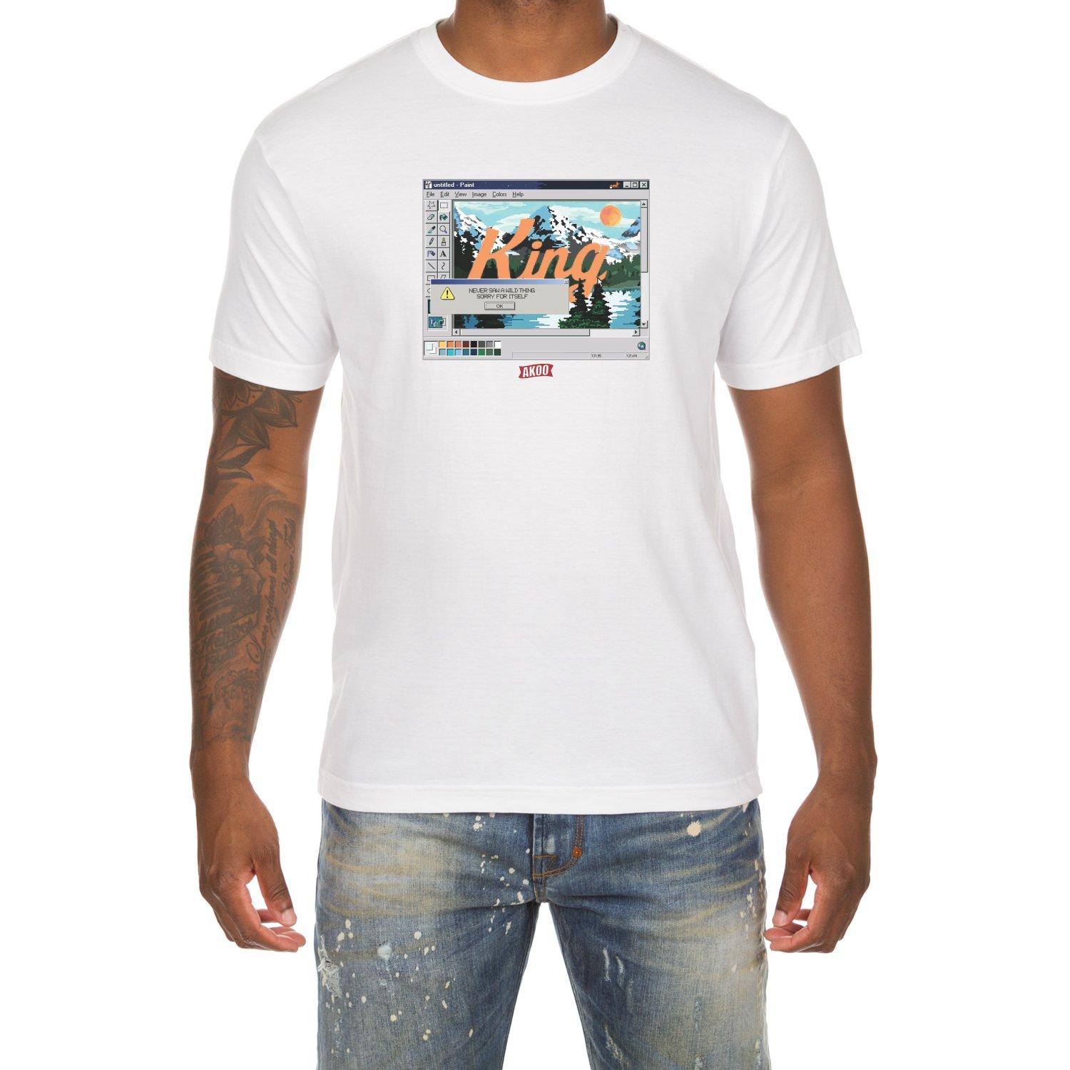 AKOO Men's King Paint Tee - White - WHITE