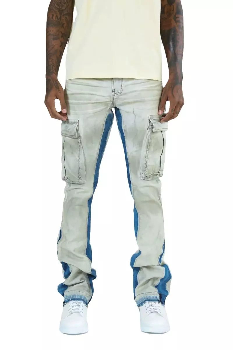 GFTD LA Men's Comando Stack Jeans - Light Blue - LT BLUE