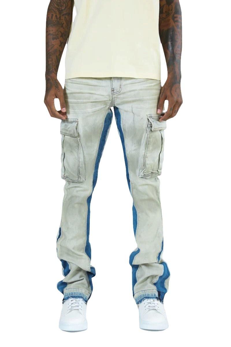 GFTD LA Men's Comando Stack Jeans - Light Blue