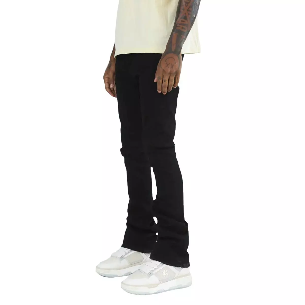 GFTD LA Men's Stark Stack Jeans - Black - BLACK