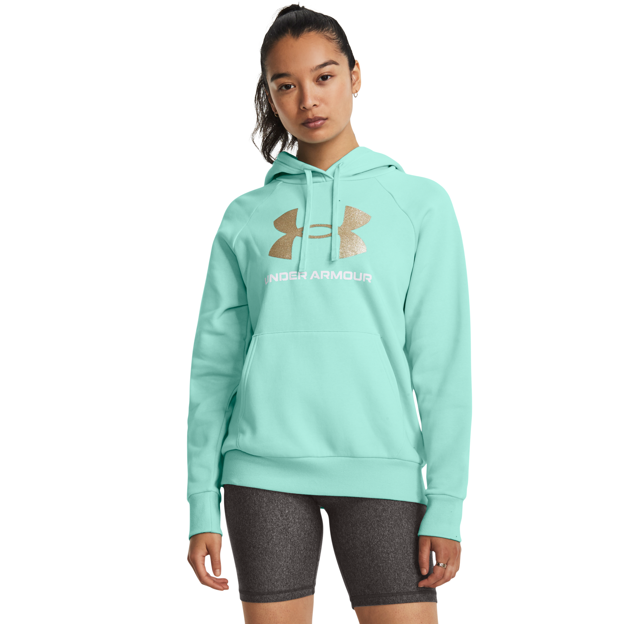 Under Armour Women's Rival Fleece BL Pullover Hoodie-Mint - MINT Thumbnail View 1