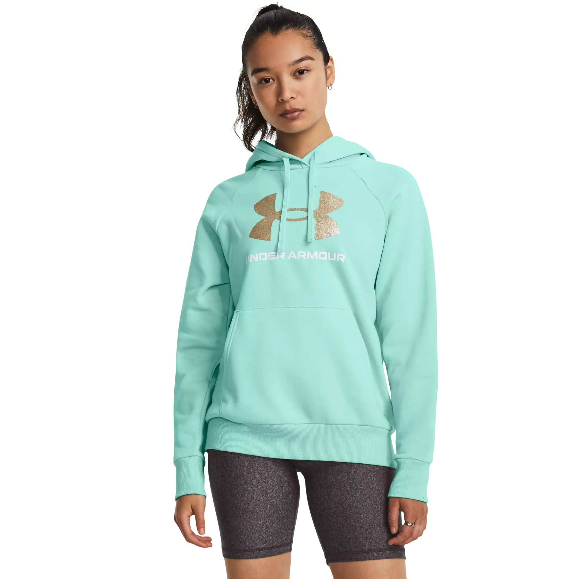 Women's Under Armour Rival Fleece Hoodie, Size: Small, Med Blue