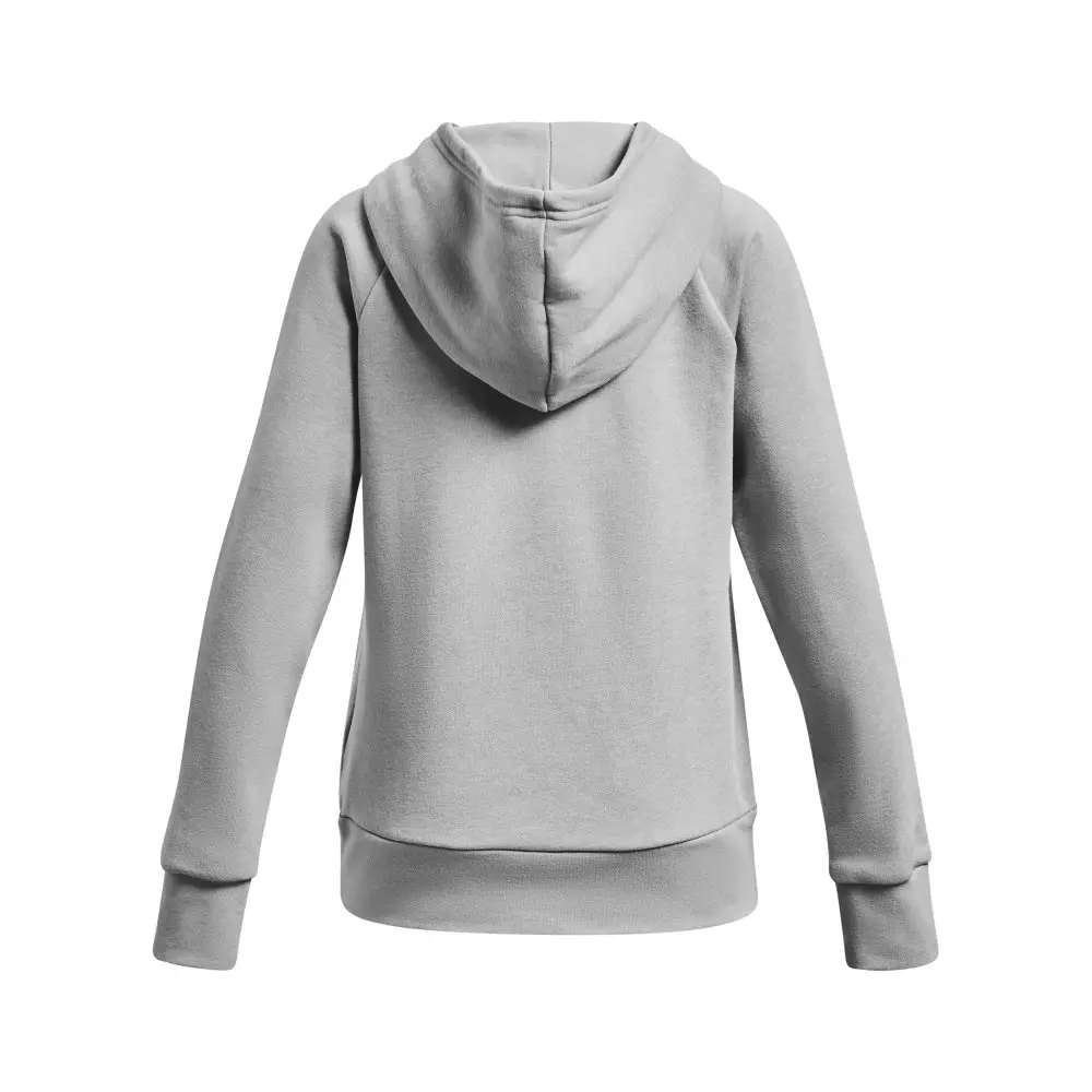 Under Armour Big Girls' Rival Fleece BL Print Full Pullover Hoodie - GREY