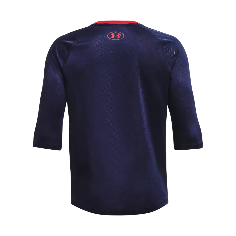 Under Armour Big Boys' Classic Baseball 3/4-Sleeve Tee - WHITE/RED