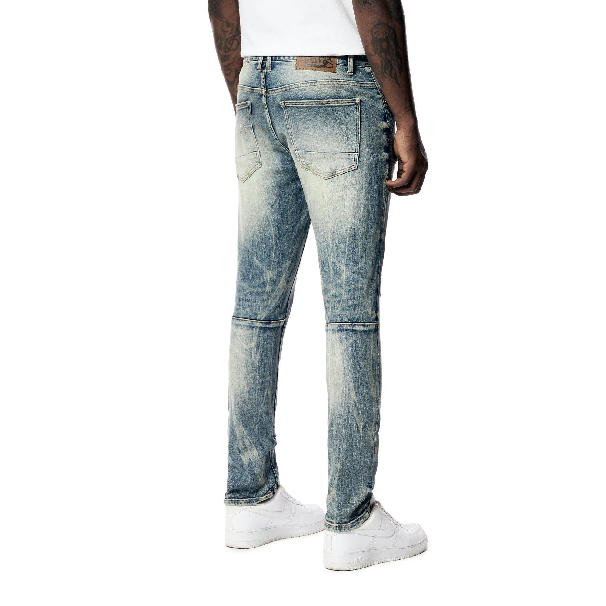 Grindhouse Vintage Washed Ripped Men's Florence Blue Jeans