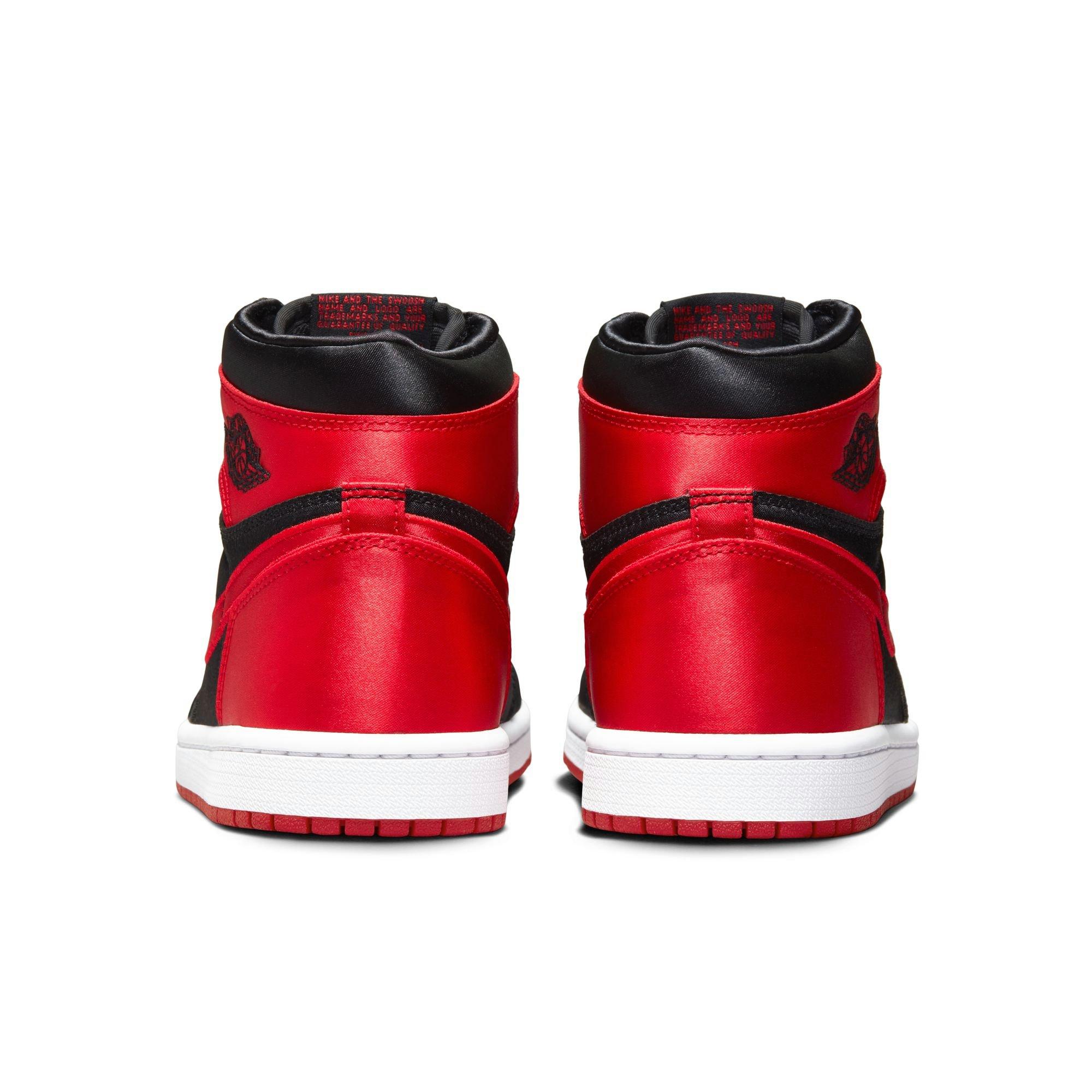 Jordan 1 Retro High OG "Satin Bred" Women's Shoe - BLACK/UNIVERSITY RED/WHITE Thumbnail View 10