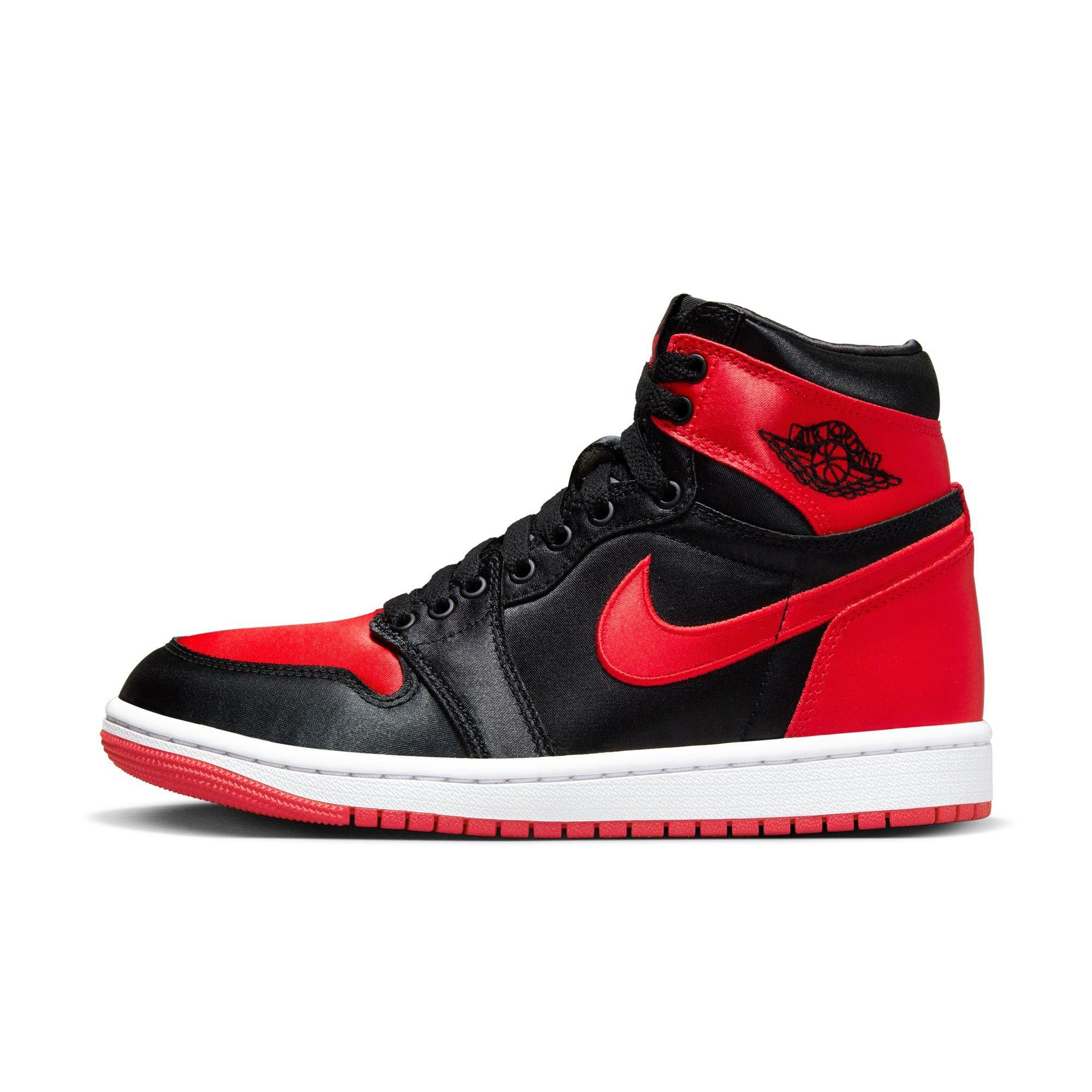 Jordan 1 Retro High OG "Satin Bred" Women's Shoe - BLACK/UNIVERSITY RED/WHITE Thumbnail View 8